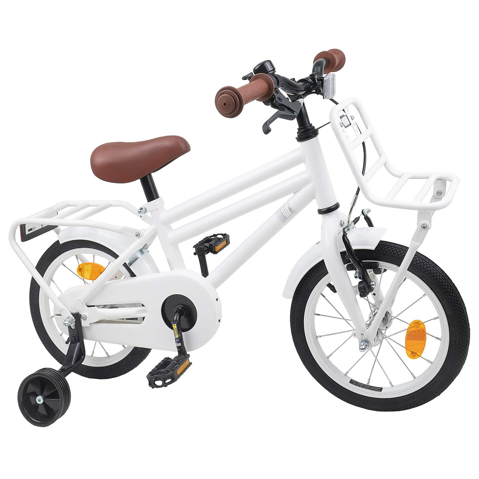 vidaXL Kinderfahrrad 90 x 49 x 67,5 cm Kinderfahrrad 12 Zoll für 2-4 Jahre alt Weiß Stützrä