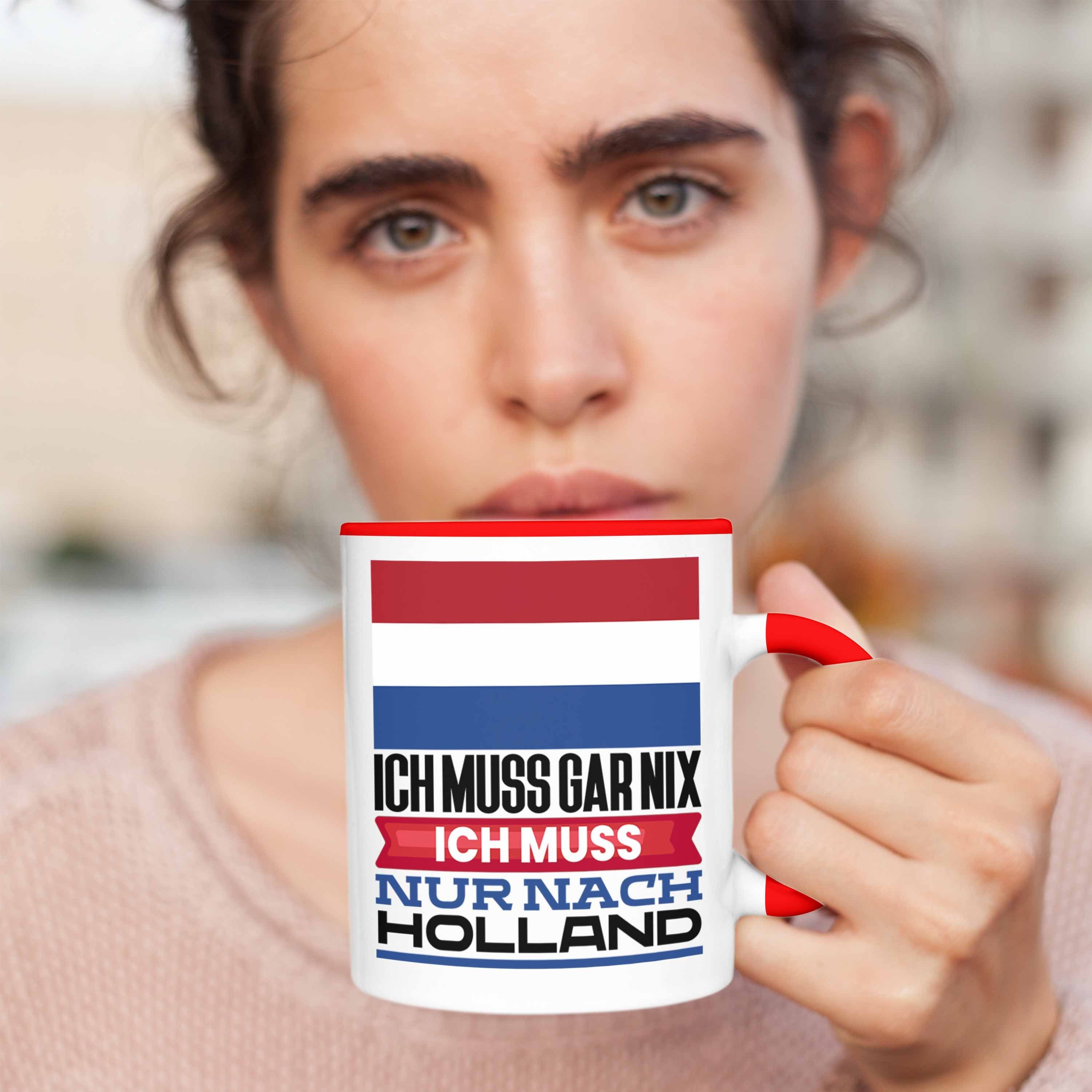 Trendation Tasse Holland Tasse Urlaub Ic Geschenkidee Geschenk für Rot Geburtstag Holländer