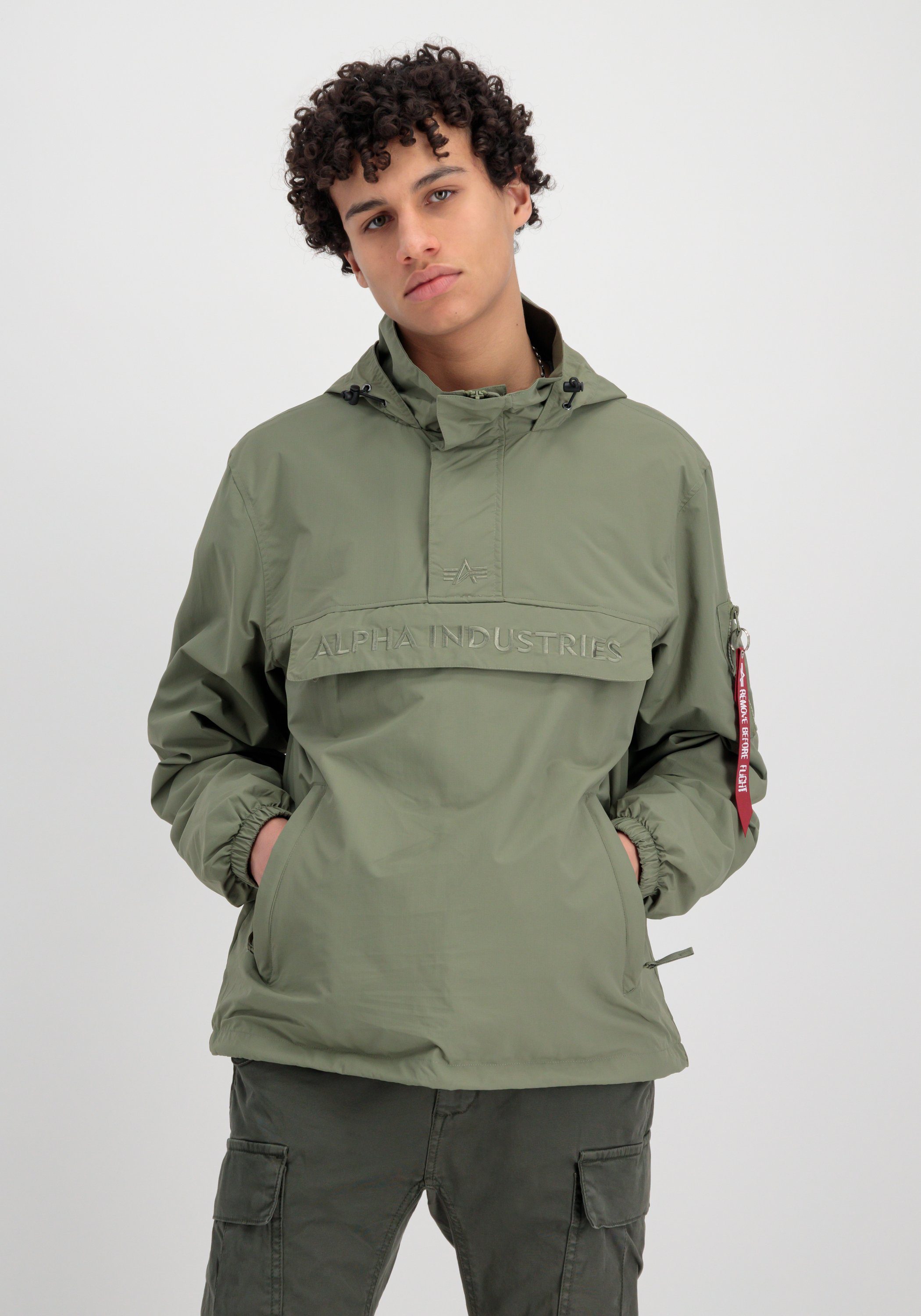 Alpha Industries - Anorak olive Logo Alpha Anorak Embroidery Men Jackets Industries Utility