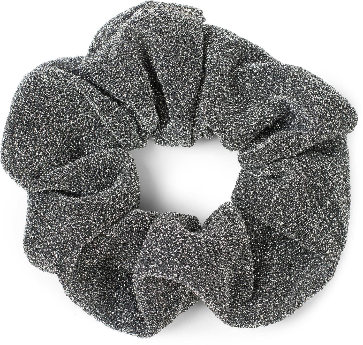 styleBREAKER Haargummi, 1-tlg., Glitzer Scrunchie Haargummi Silber