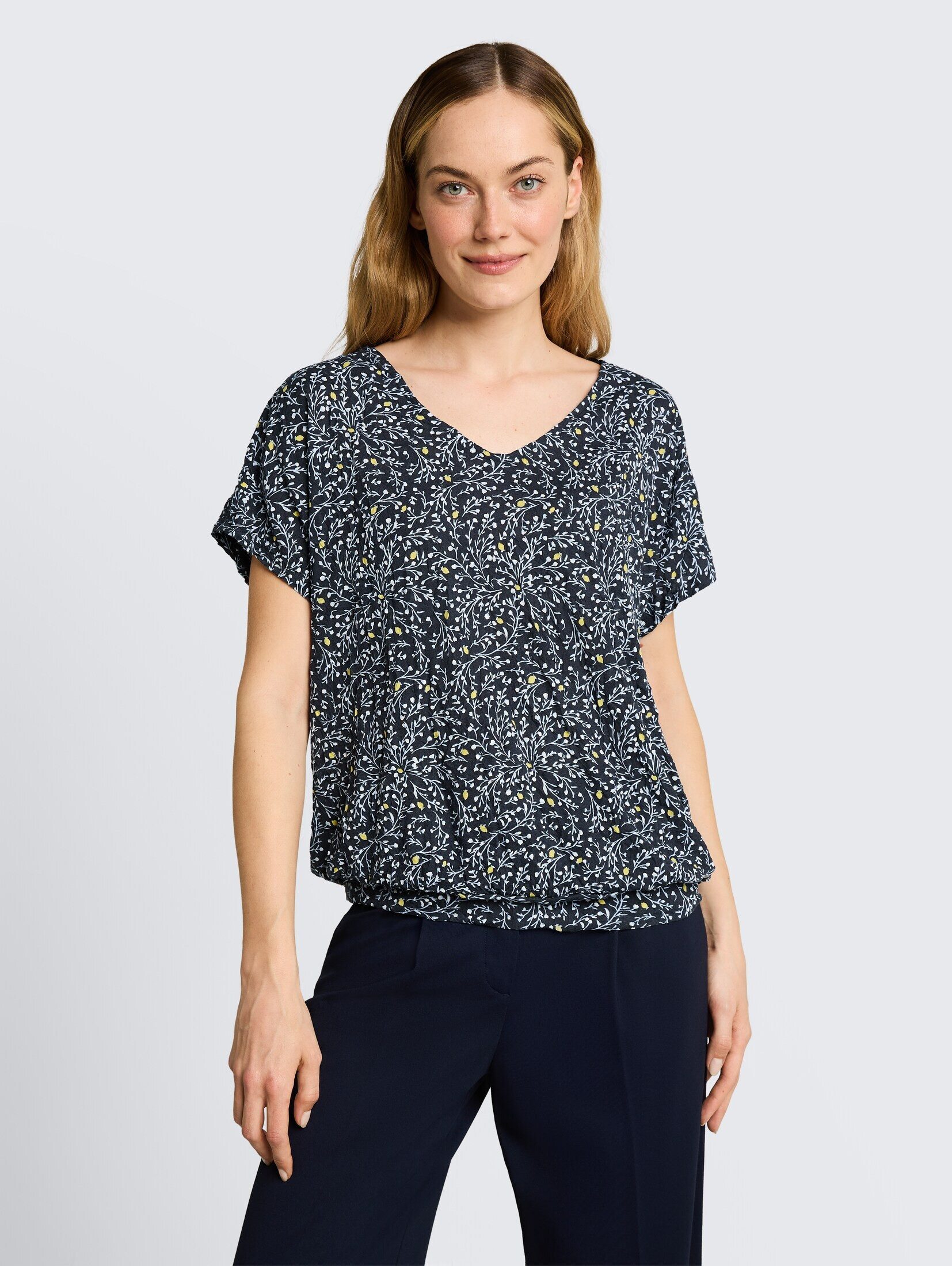 TOM TAILOR T-Shirt T-Shirt (im Einserpack) Crinkle T-Shirt mit Muster