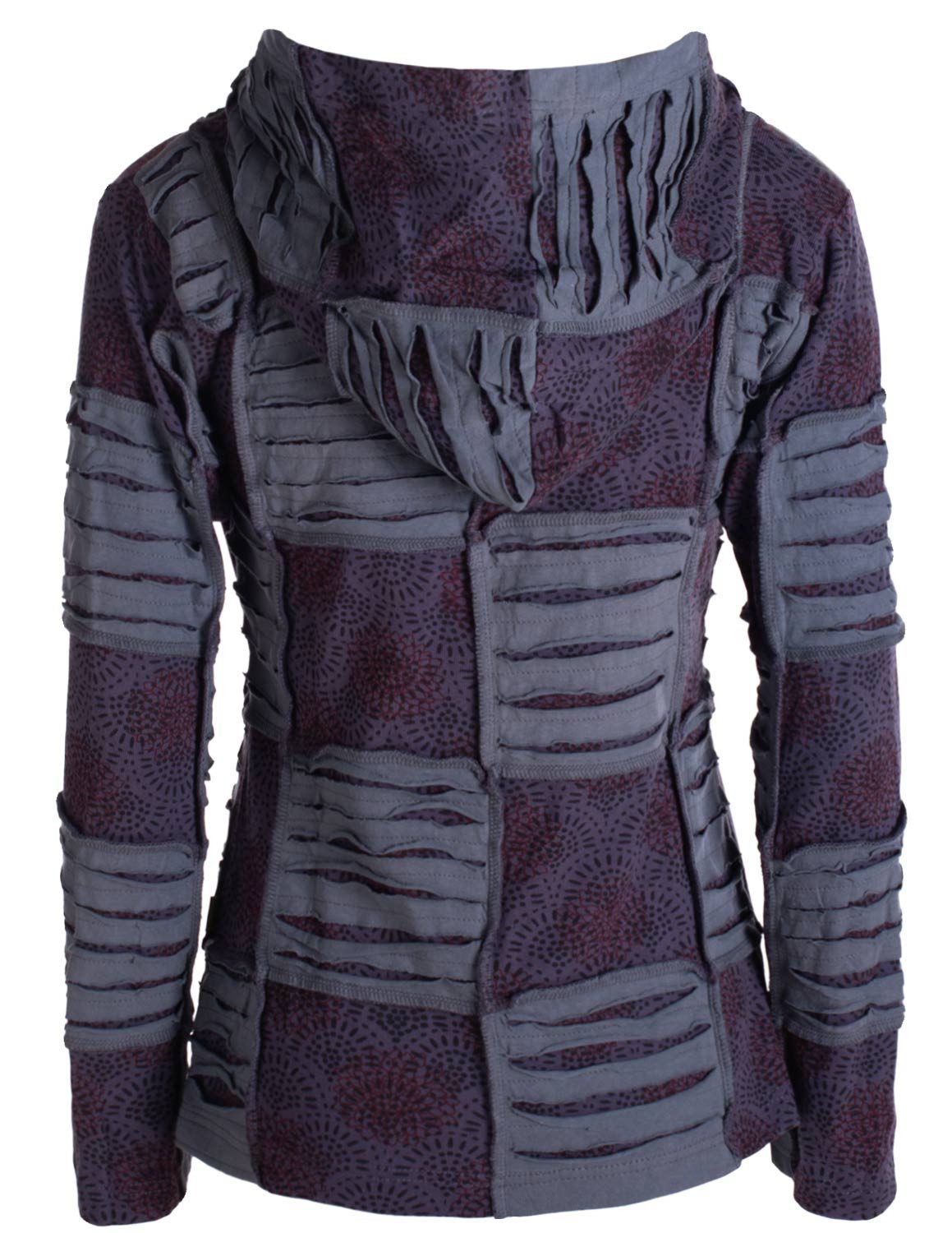 Vishes Kapuzensweatjacke Damen Patchwork Jacke Blumen-Sweatjacke günstig online kaufen
