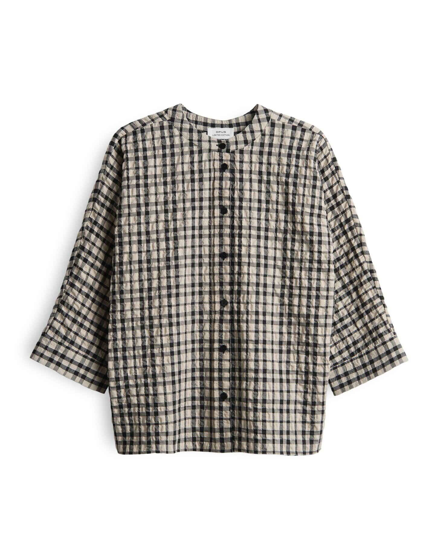 OPUS Hemdbluse FOUNTRY mit Struktur überschnittene Schulter mit Langarm, Ri günstig online kaufen