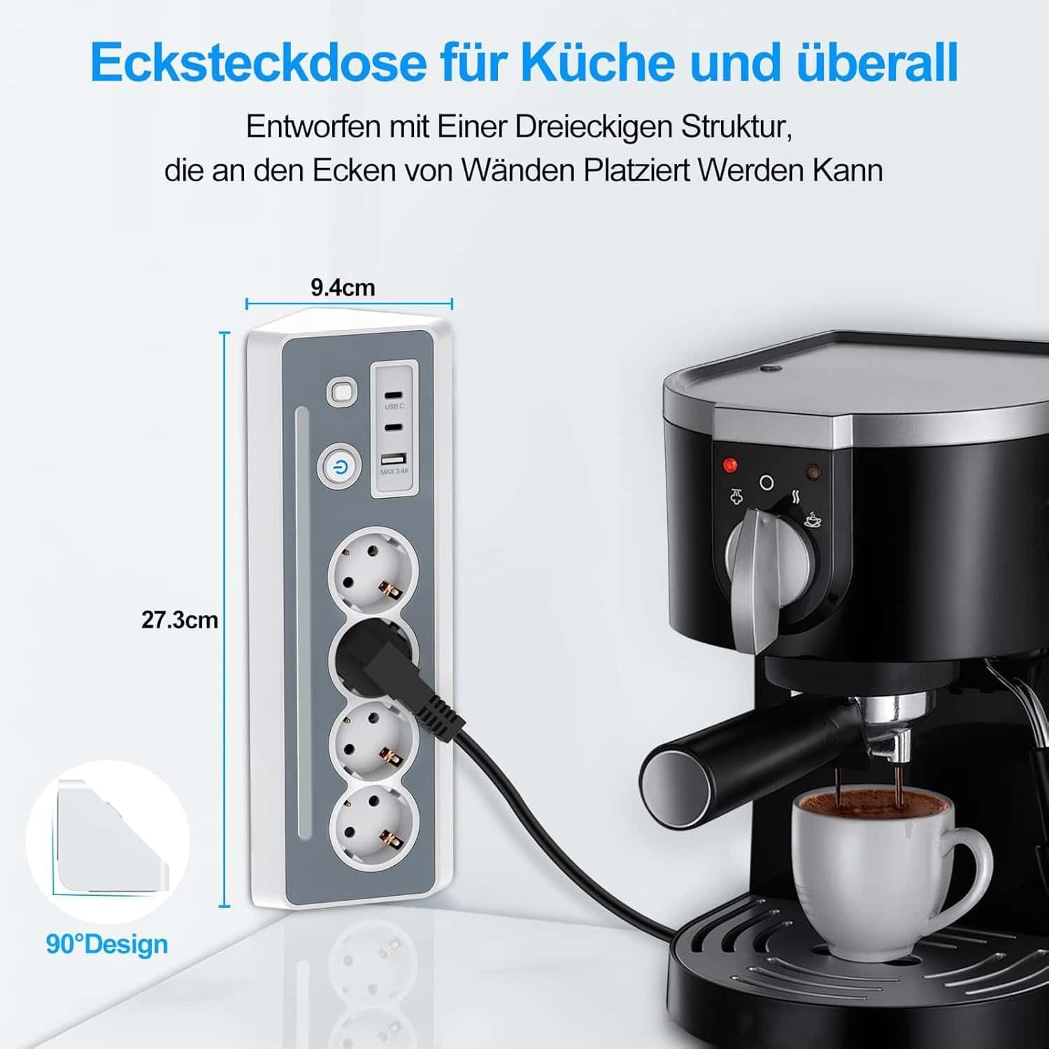 ibettertec Mehrfachsteckdose Würfel mit Magnetpad PD20W 6in1 Mehrfachsteckdose Steckdosenleiste 7-fach (Ein- / Ausschalter, USB-Anschlüsse, Schalterbeleuchtung, 3680W 16A,USB PD 30W, Überspannungsschutz, Kurzschluss, Überladungs, Überspannungs), mit USB, Type-C und LED Licht, für Küche Büro Schlafzimmer Wohnzi