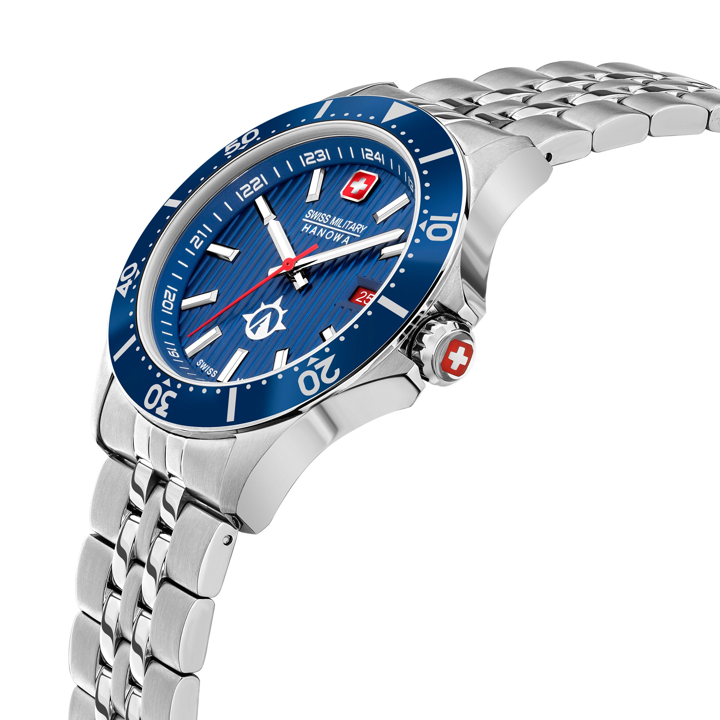 Swiss Military Hanowa Quarzuhr Flagship X SMWGH2100602, Armbanduhr, Herrenuhr, Swiss Made, Edelstahlarmband, analog, Tag