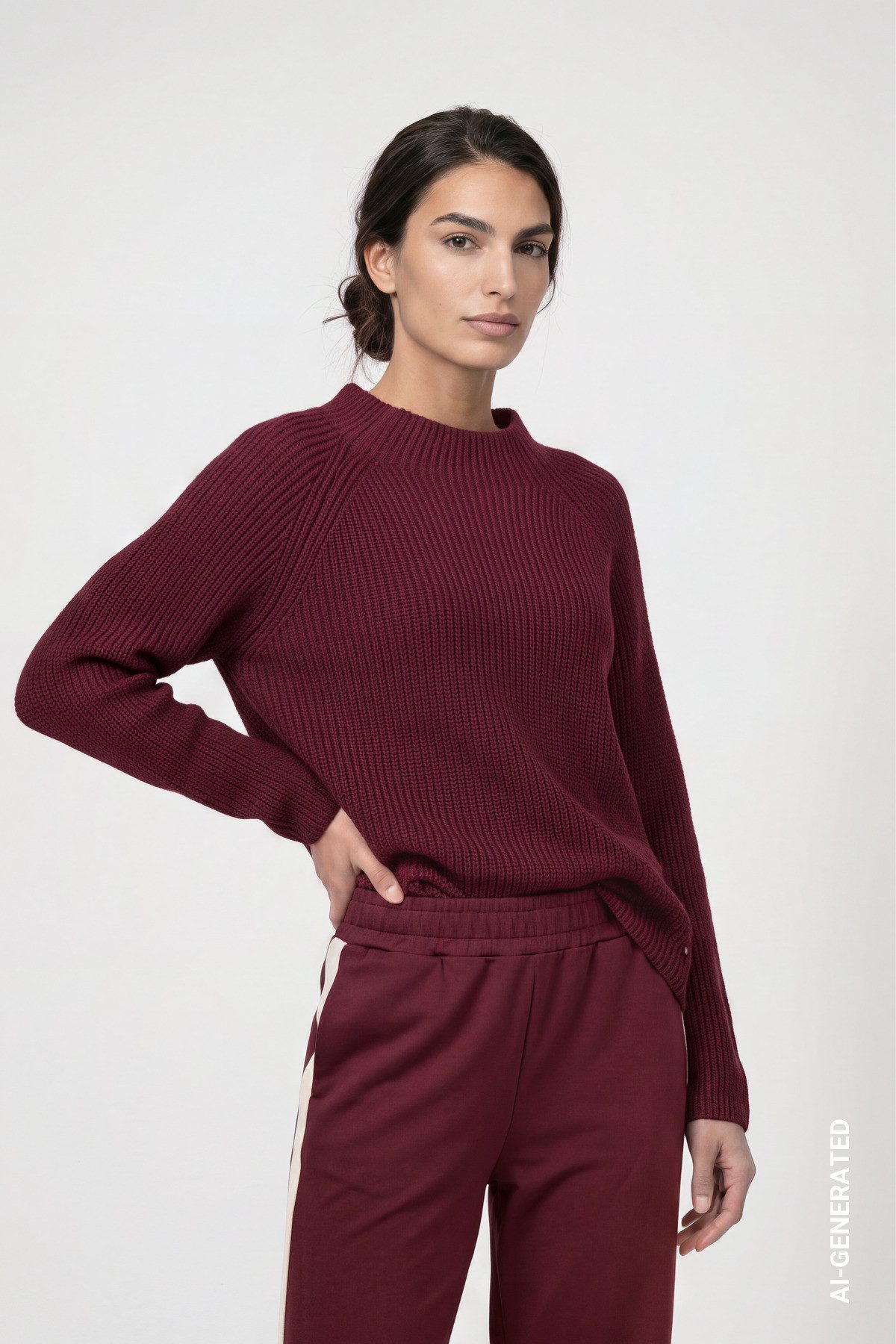 Monari Strickpullover Pullover Basic Perlfang Regular fit mit Stehkragen
