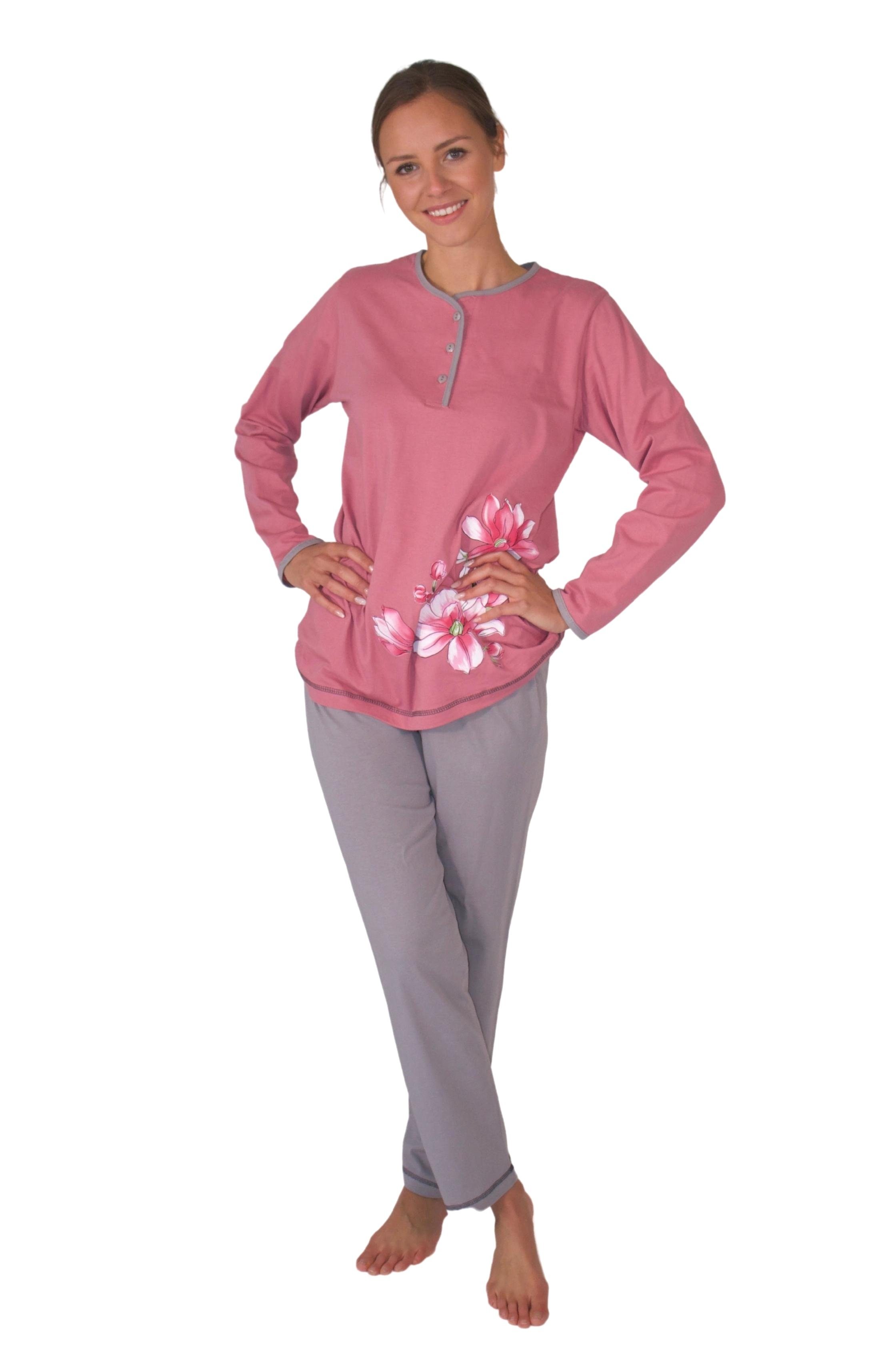 Consult-Tex Pyjama Damen Pyjama, Schlafanzug DW917 reiner Qualität Baumwolle-Jersey (Packung) aus