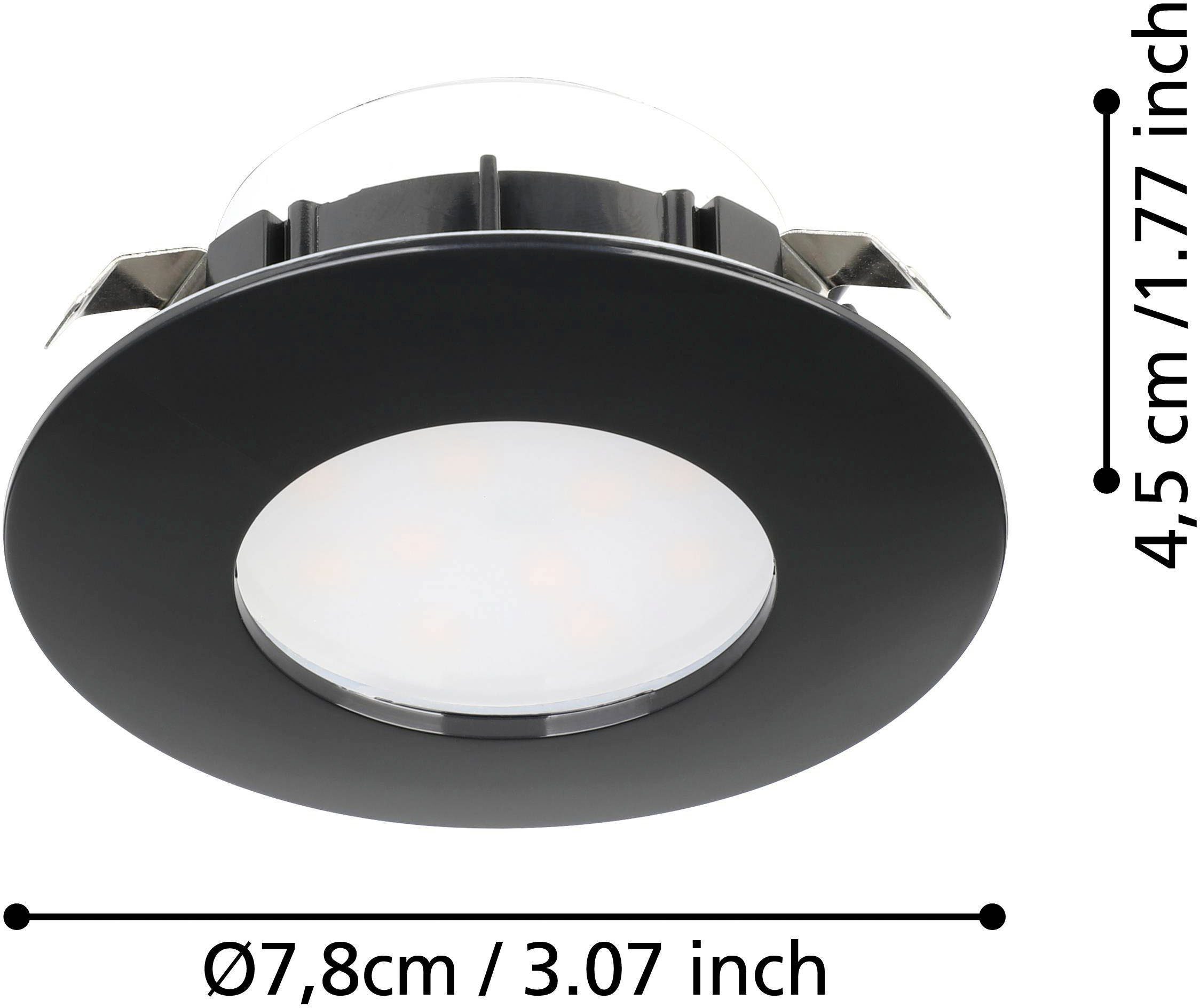 EGLO Deckenleuchte PINEDA, LED fest integriert, Warmweiß, Deckenleuchte in schwarz aus Kunststoff - 4,9W - Warmweiß
