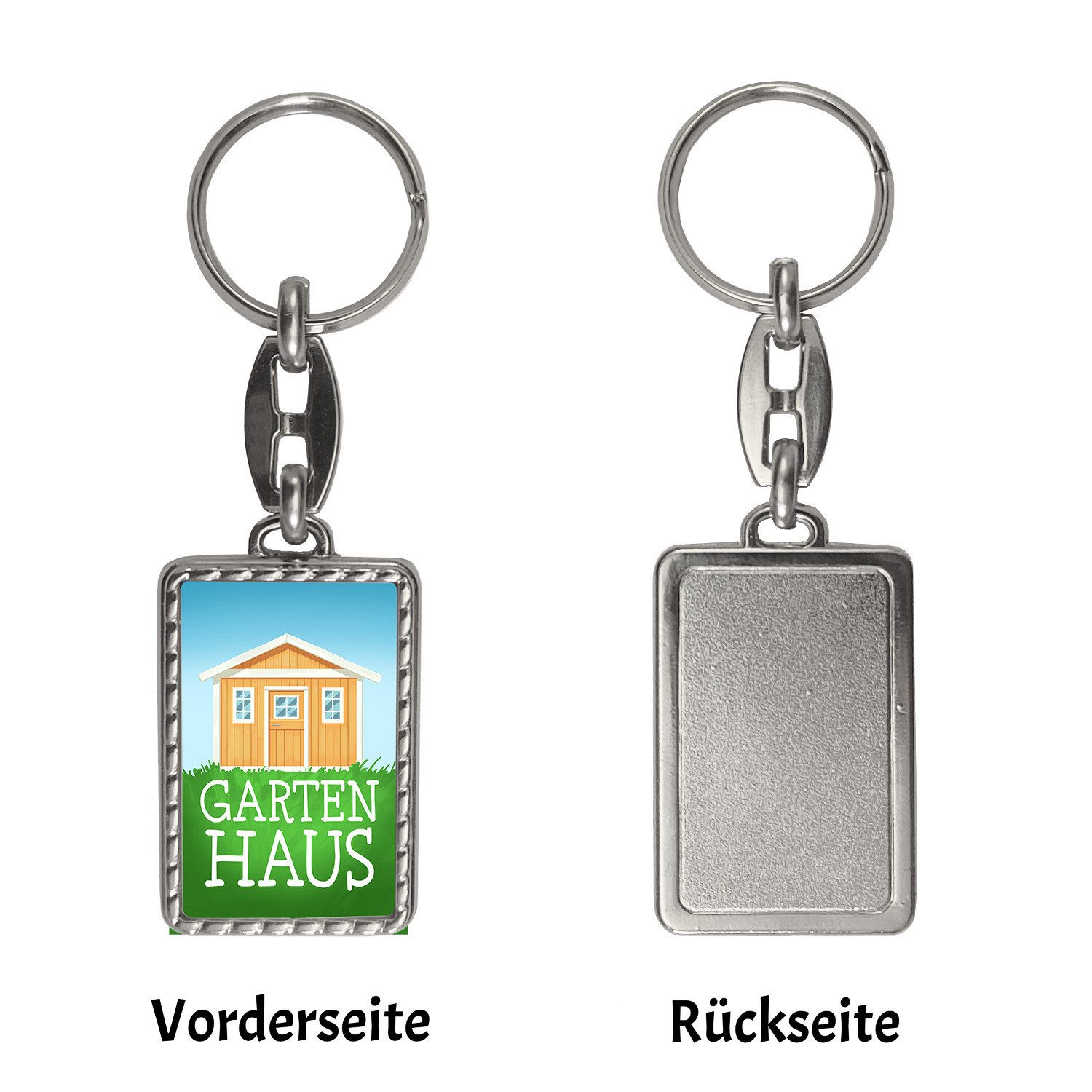 speecheese Schlüsselanhänger Gartenhaus Schlüsselanhänger mit Bordüre günstig online kaufen