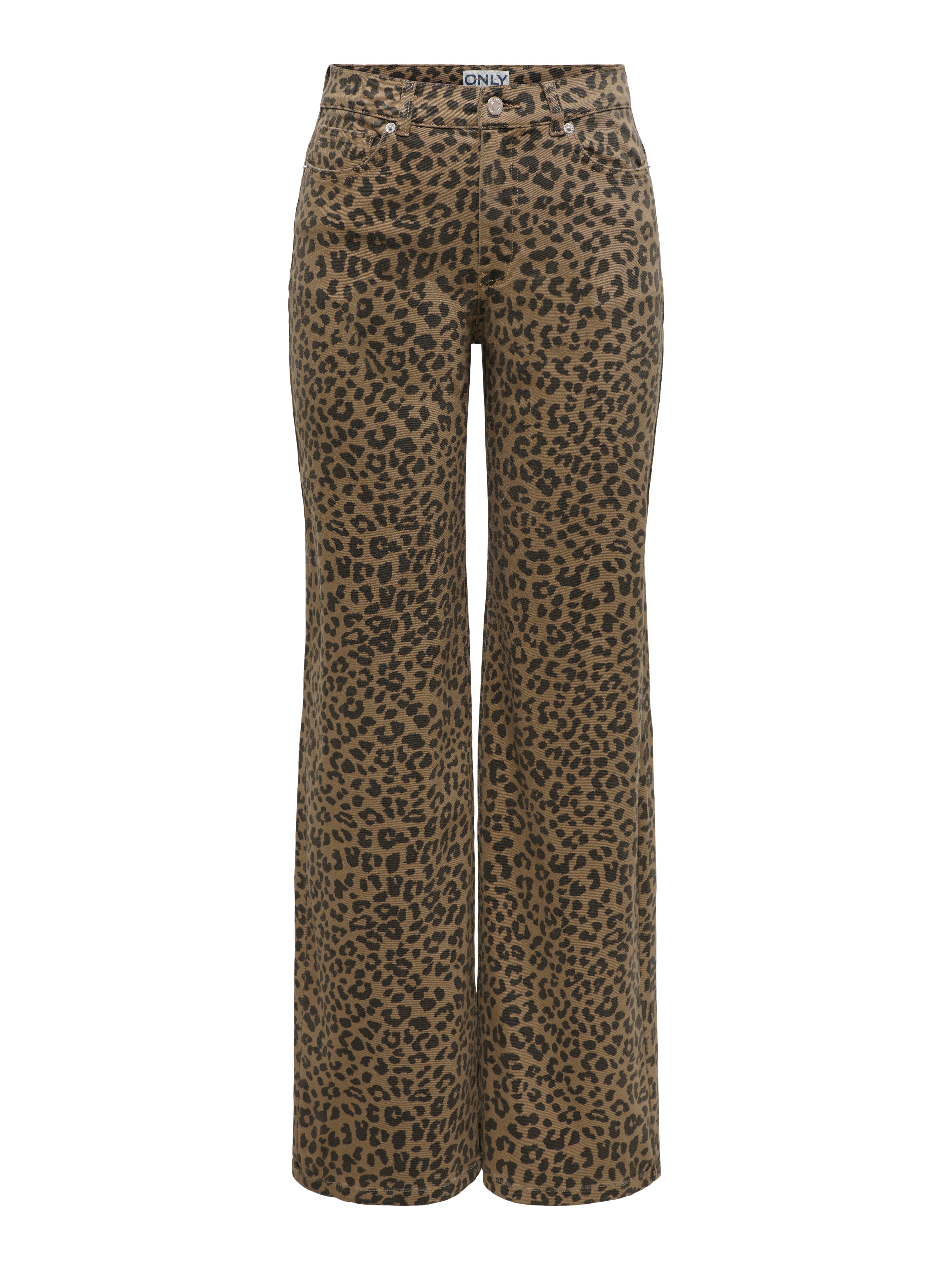 ONLY High-waist-Jeans ONLMADISON HW WIDE ANIMAL PANT CC PNT Baumwollmischung