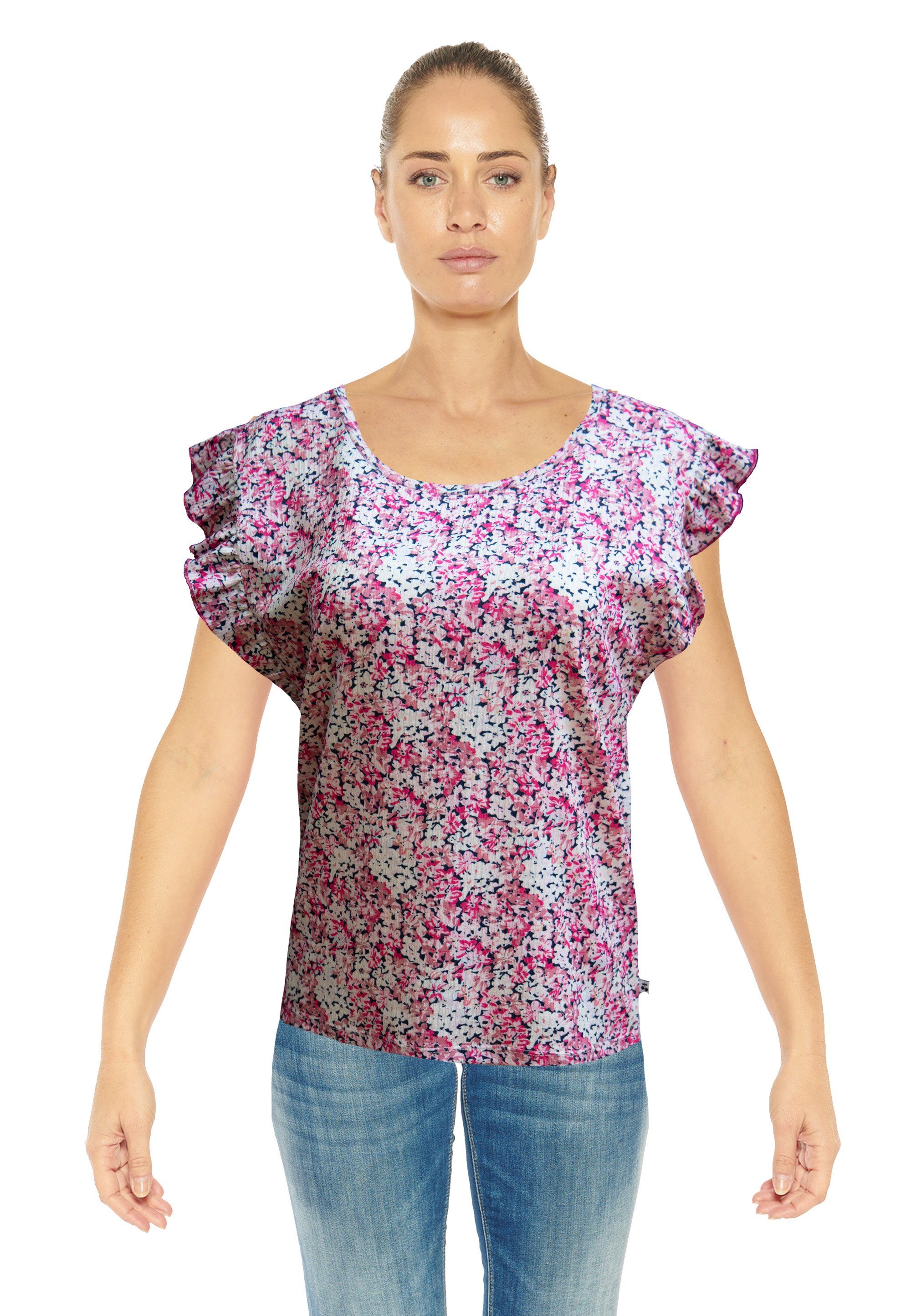 Allover-Muster Cerises HUTT floralem T-Shirt mit Temps Le Des