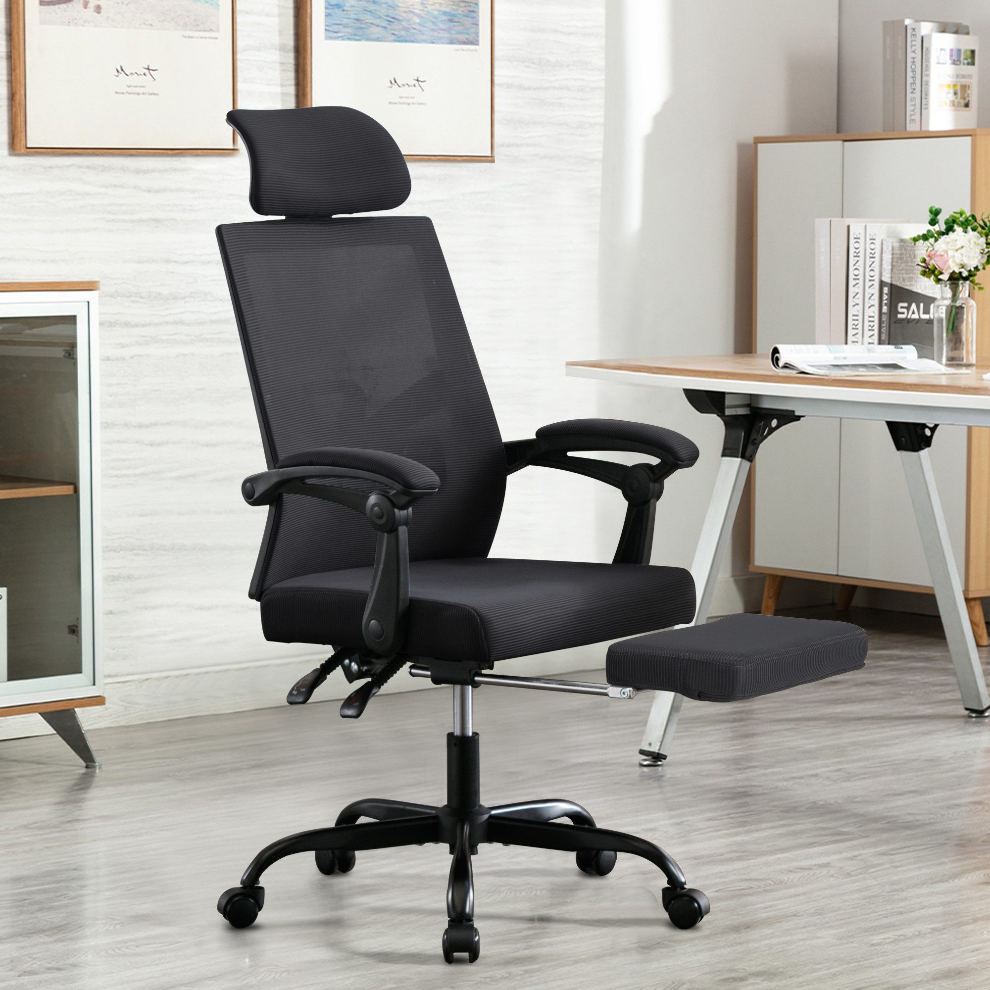 UEV Bürostuhl Ergonomisch, Schreibtischstuhl mit Fußstütze günstig online kaufen