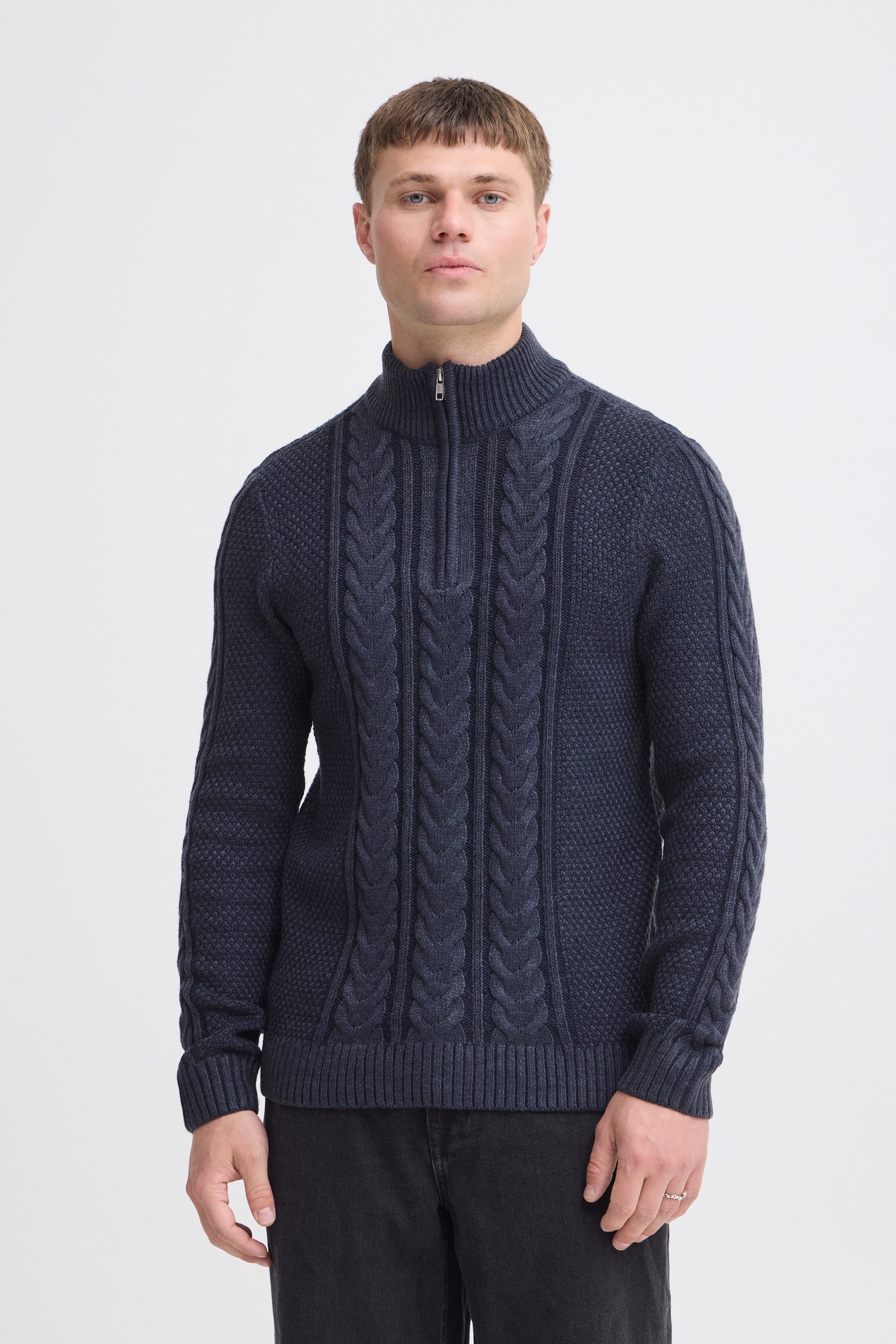 Blend Stehkragenpullover BHBASIM HALF ZIPP Baumwollmischung, regular fit