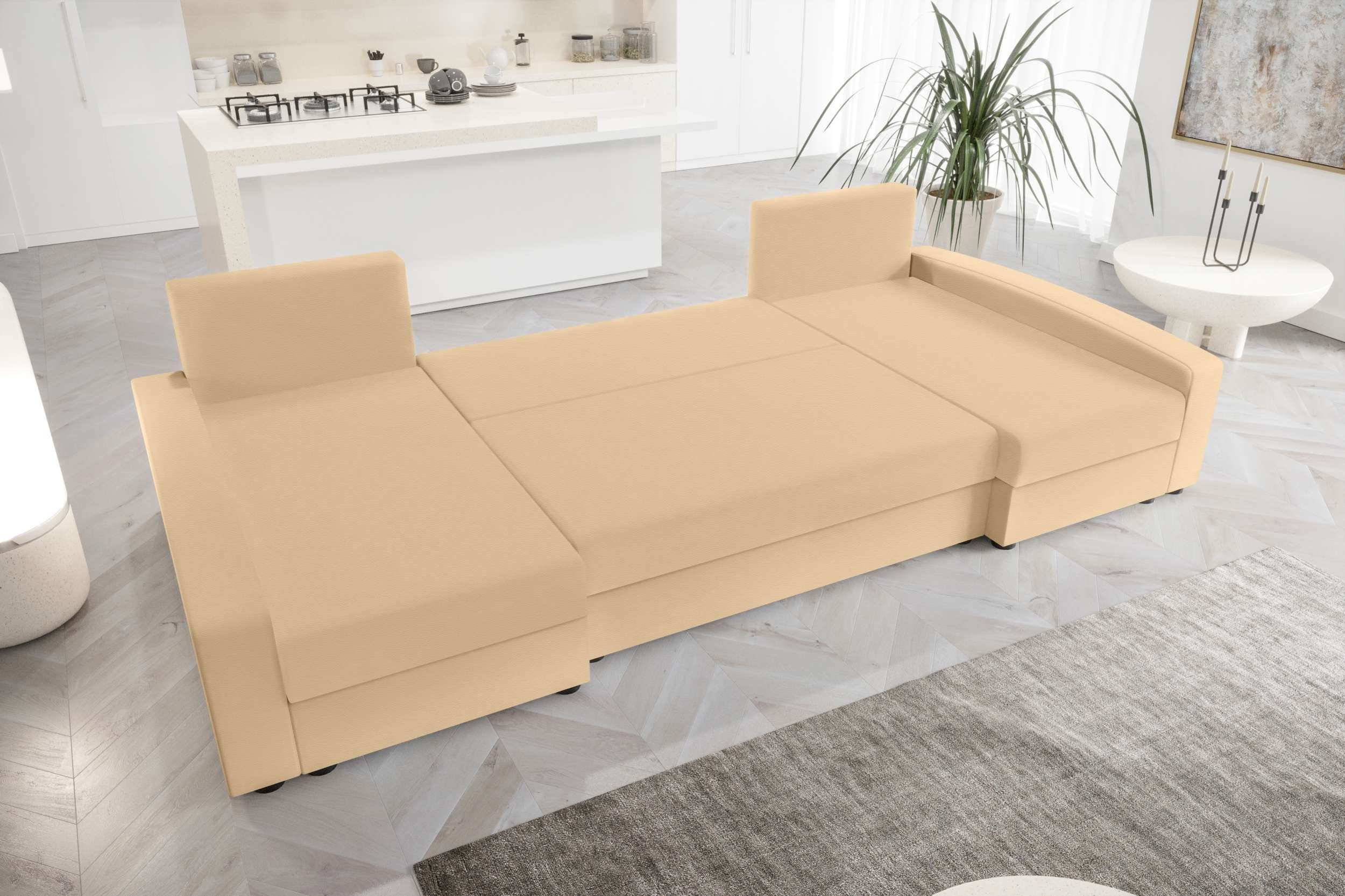 Bettfunktion, Eckcouch, Bettkasten, mit Wohnlandschaft Sofa, Addison, U-Form, Modern Sitzkomfort, Stylefy mit Design