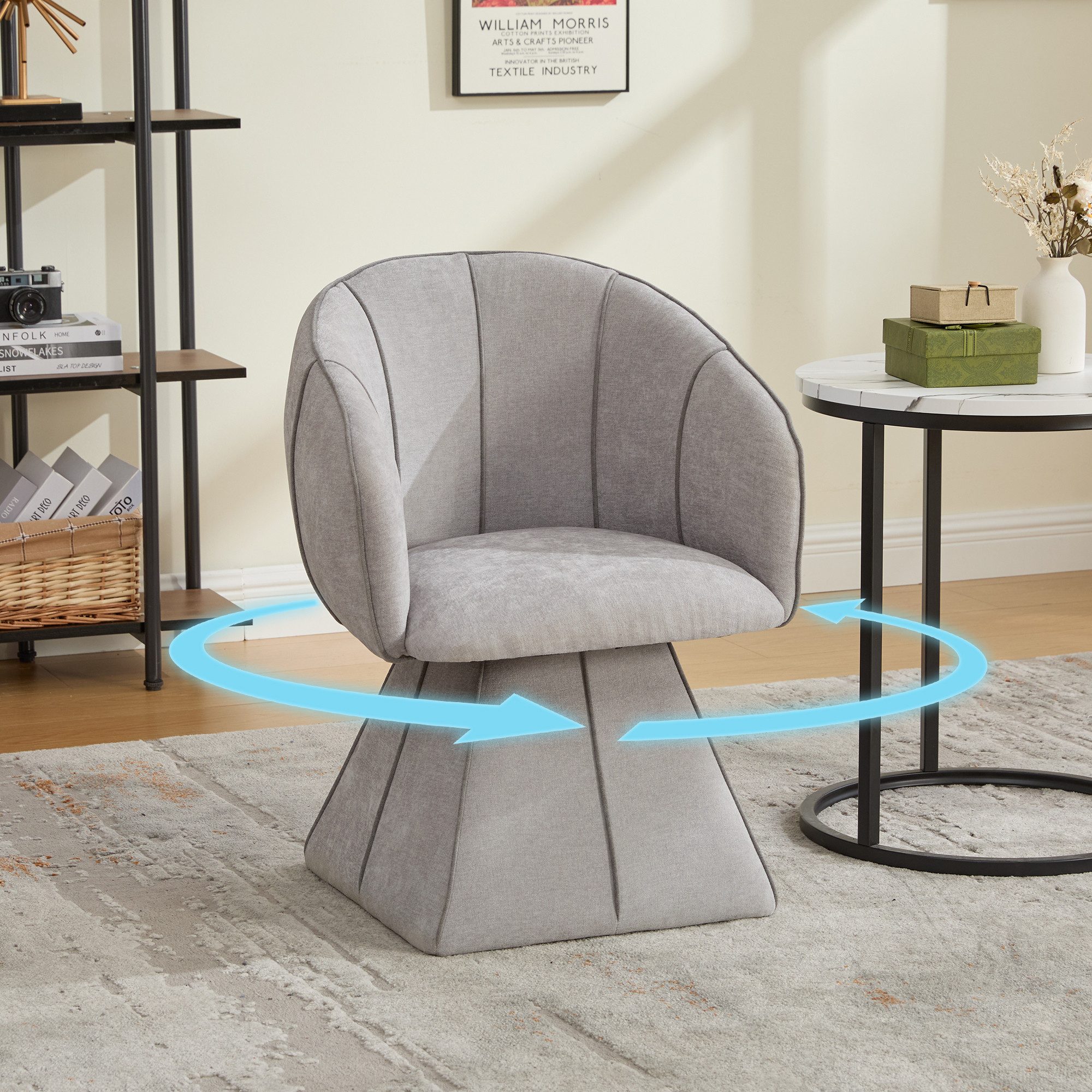 TavilaEcon Drehstuhl aus Chenille-Stoff, mit hoher Rückenlehne (1 St), ideal für Schlafzimmer und Wohnzimmer