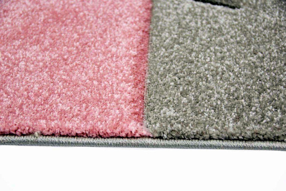 Carpetia Teppich Designer Teppich Karo Pastell rosa creme braun, rechteckig, Höhe: 13 mm
