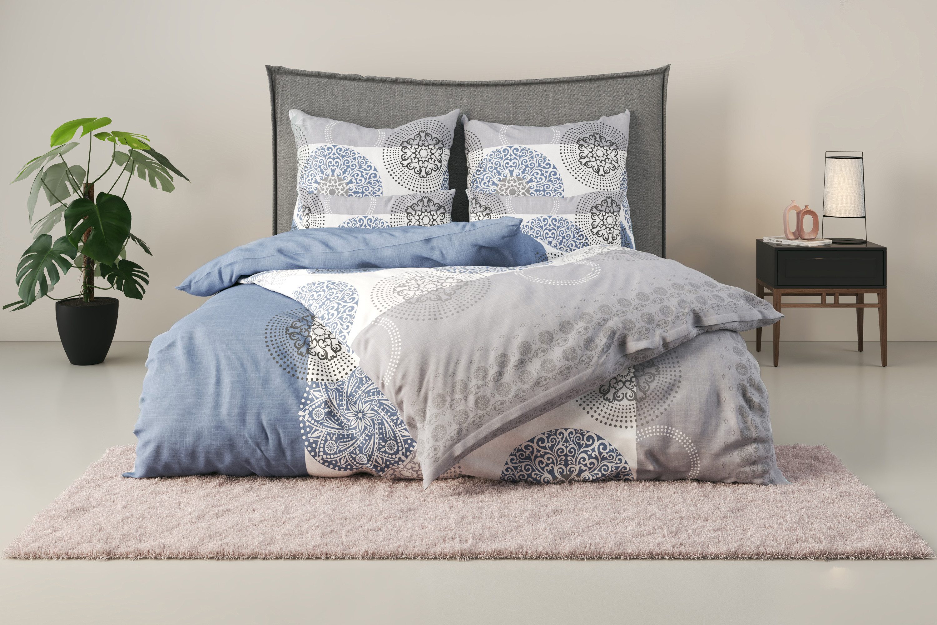 OTTO home Bettwäsche Tesso in Gr. 135x200, 155x220 oder 200x200 cm, Linon, 3 teilig, Bettwäsche mit Ornamenten und in verschiedenen Qualitäten – Bild 2 von 5