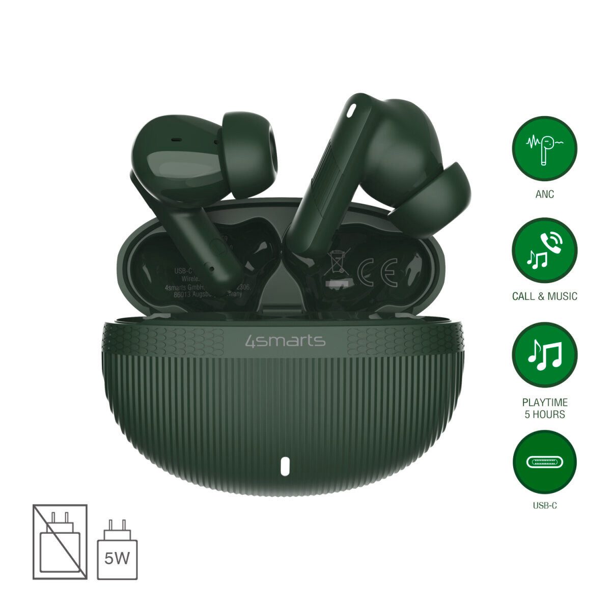 4smarts 4smarts TWS Bluetooth Kopfhörer SkyBuds Pro ANC, o PC-Headset