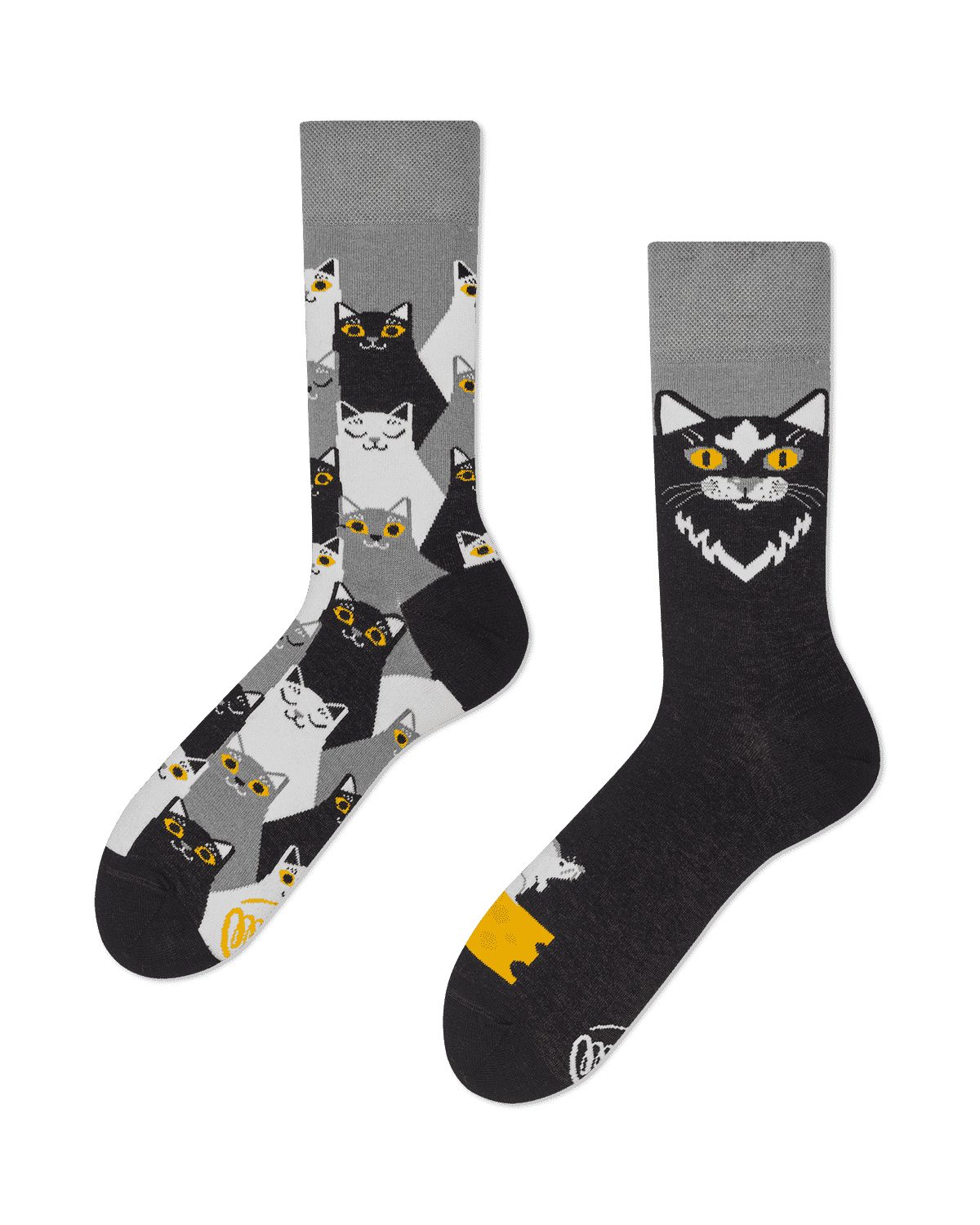 1 Freizeitsocken 1-Paar, Mornings Many Many Mornings (1 Socken Paar, Paar) Black Cat