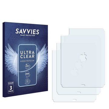 Savvies Schutzfolie für Apple iPad Pro 11" WiFi 2020 (Rückseite, 2. Gen), Displayschutzfolie, 3 Stück, Folie klar