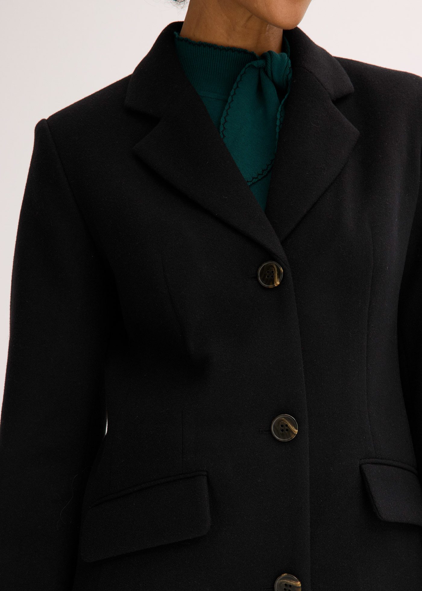 bonprix Kurzmantel Longblazer in Wolloptik, bequeme Passform, 1-Reiher – Bild 5 von 5