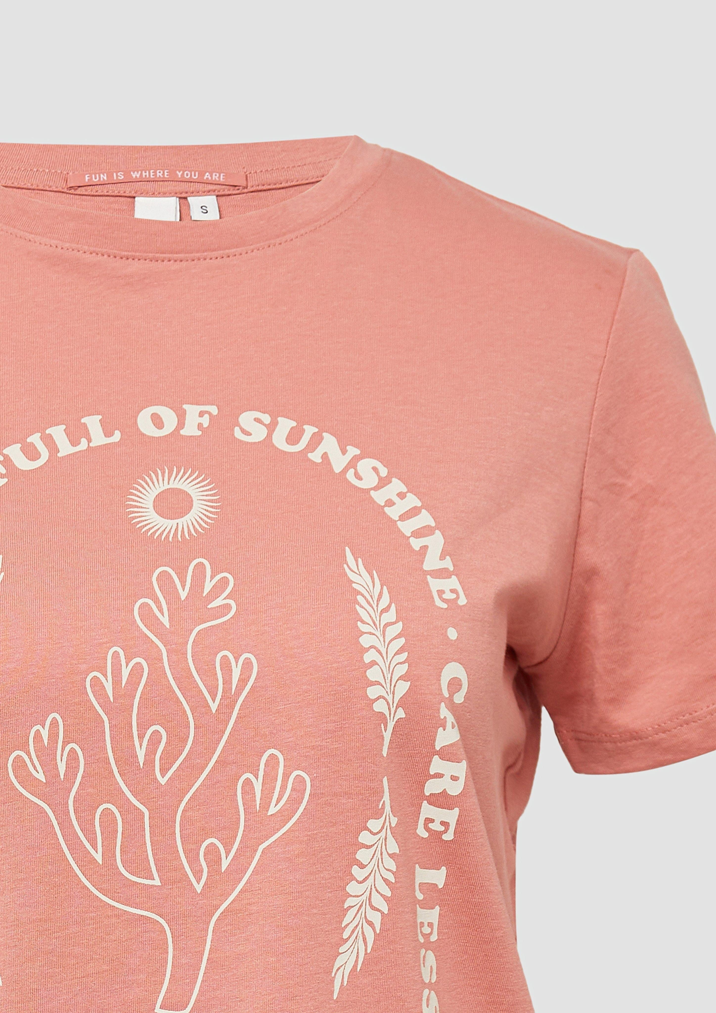 QS Kurzarmshirt Baumwoll T-Shirt mit Frontprint günstig online kaufen