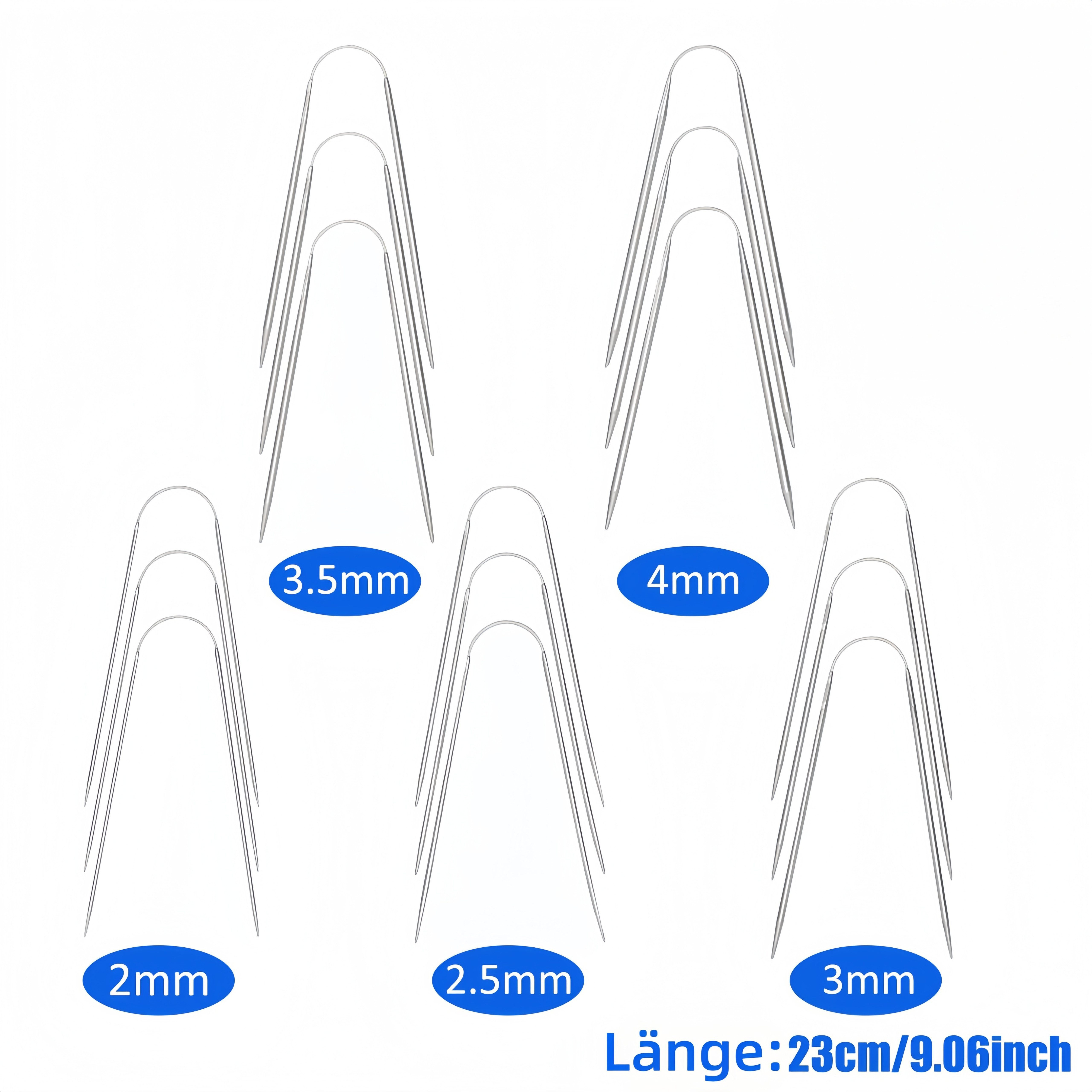 FOUORTUNATE-BEE Stricknadeln 15-teiliges Stricknadel-Set für Pullover, Schals und Mützen, Stricknadeln für Ärmel und Socken im praktischen Set