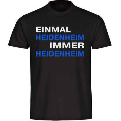 multifanshop T-Shirt Herren Heidenheim - Einmal Immer - Männer