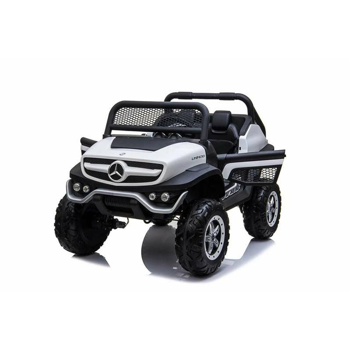 Mercedes Benz Rutscherauto Mercedes benz Elektroauto für Kinder Mercedes Benz Unimog Weiß 12 V