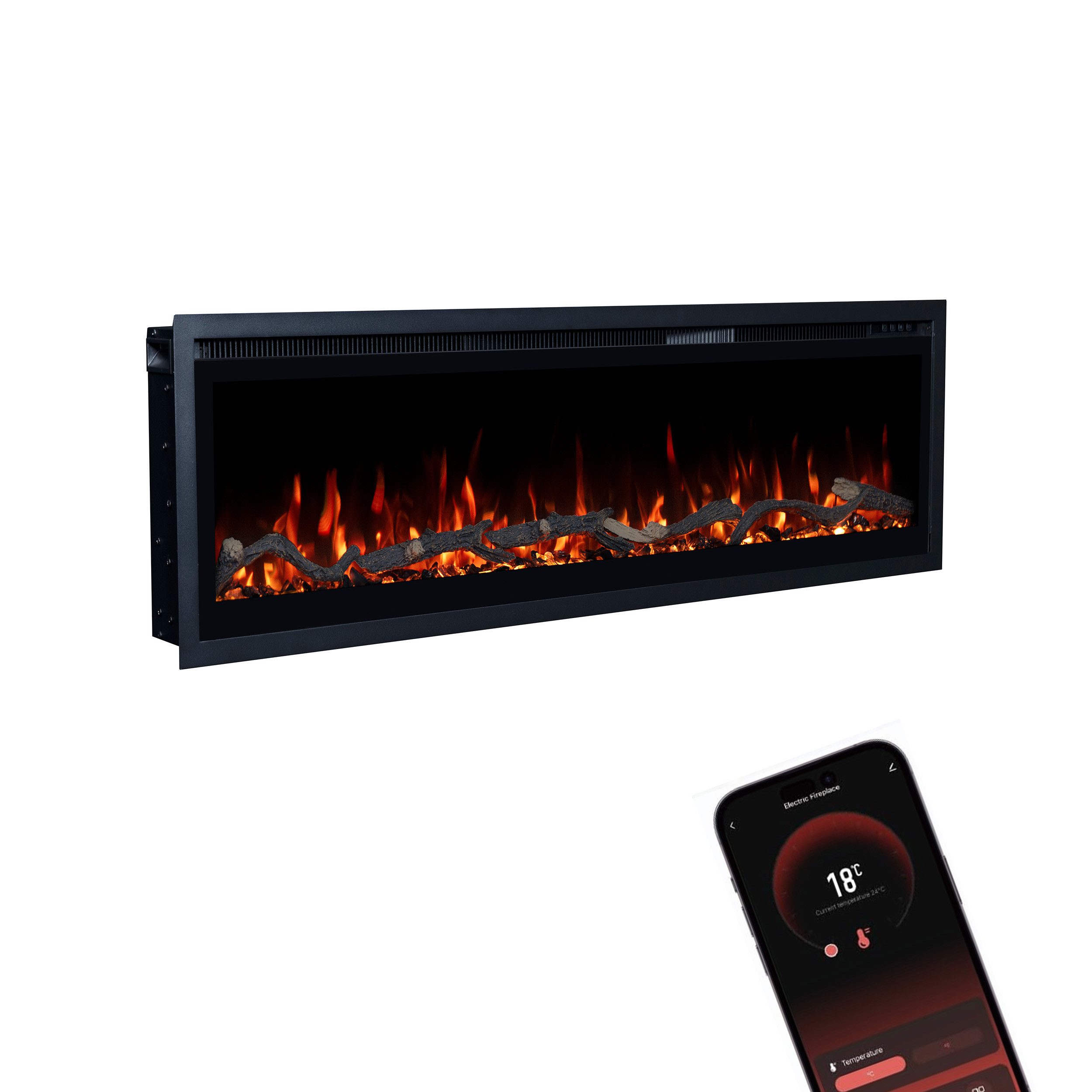 GLOW FIRE Elektrokamin GF Core Wandkamin mit 3D Feuer und Heizung (Thermost günstig online kaufen