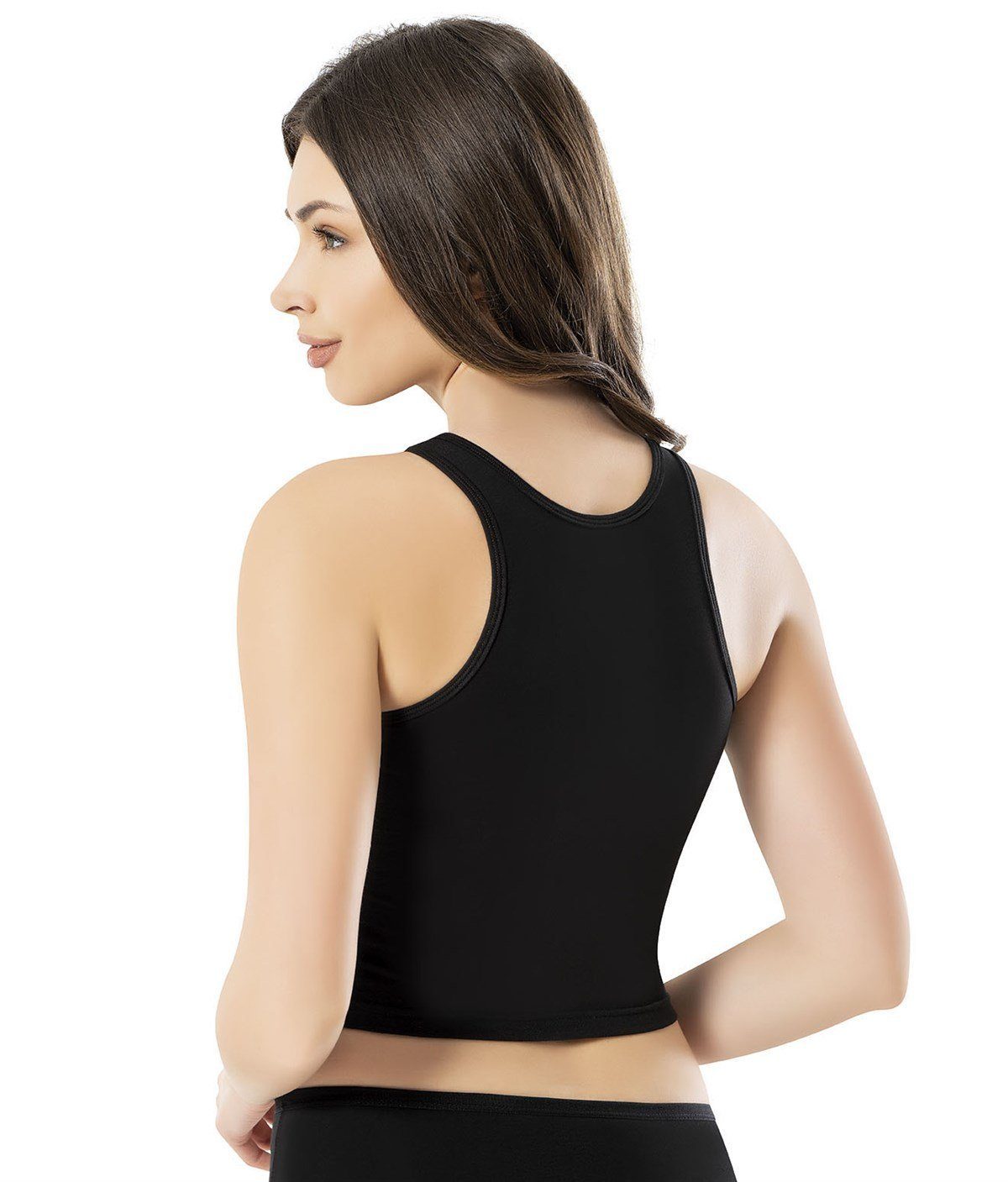 Komfort 2er Unterhemd Set Selef Camisole Top Crop-Top WEß Ärmellos Bauchfrei Tank (2er-Pack) Crop Creation