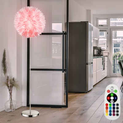 etc-shop LED Stehlampe, Leuchtmittel inklusive, Warmweiß, Farbwechsel, Stand Leuchte Wohnraum Steh Blüten Lampe Fernbedienung im Set