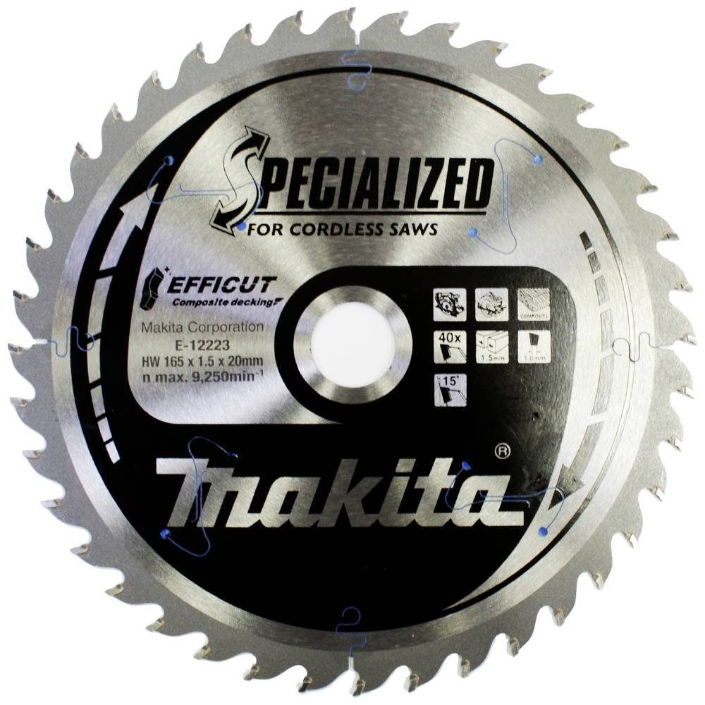 Makita Kreissägeblatt EFFICUT Sägeb.165x20x40Z E-12223
