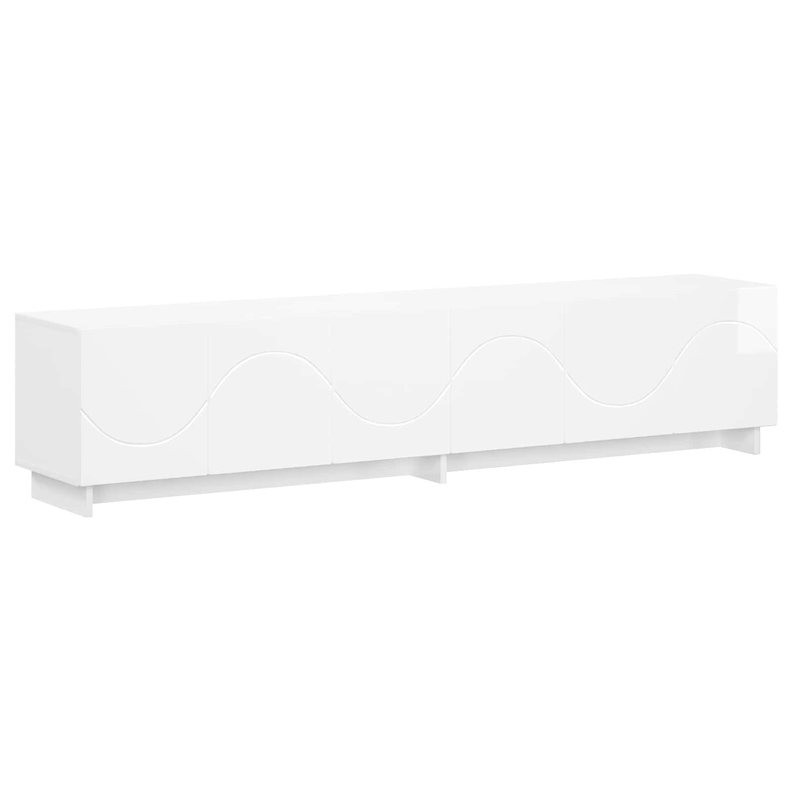 vidaXL TV-Schrank TV-Lowboard 180 x 34,5 x 40 cm Hochglanz Weiß Holzwerkstoff (1-St)