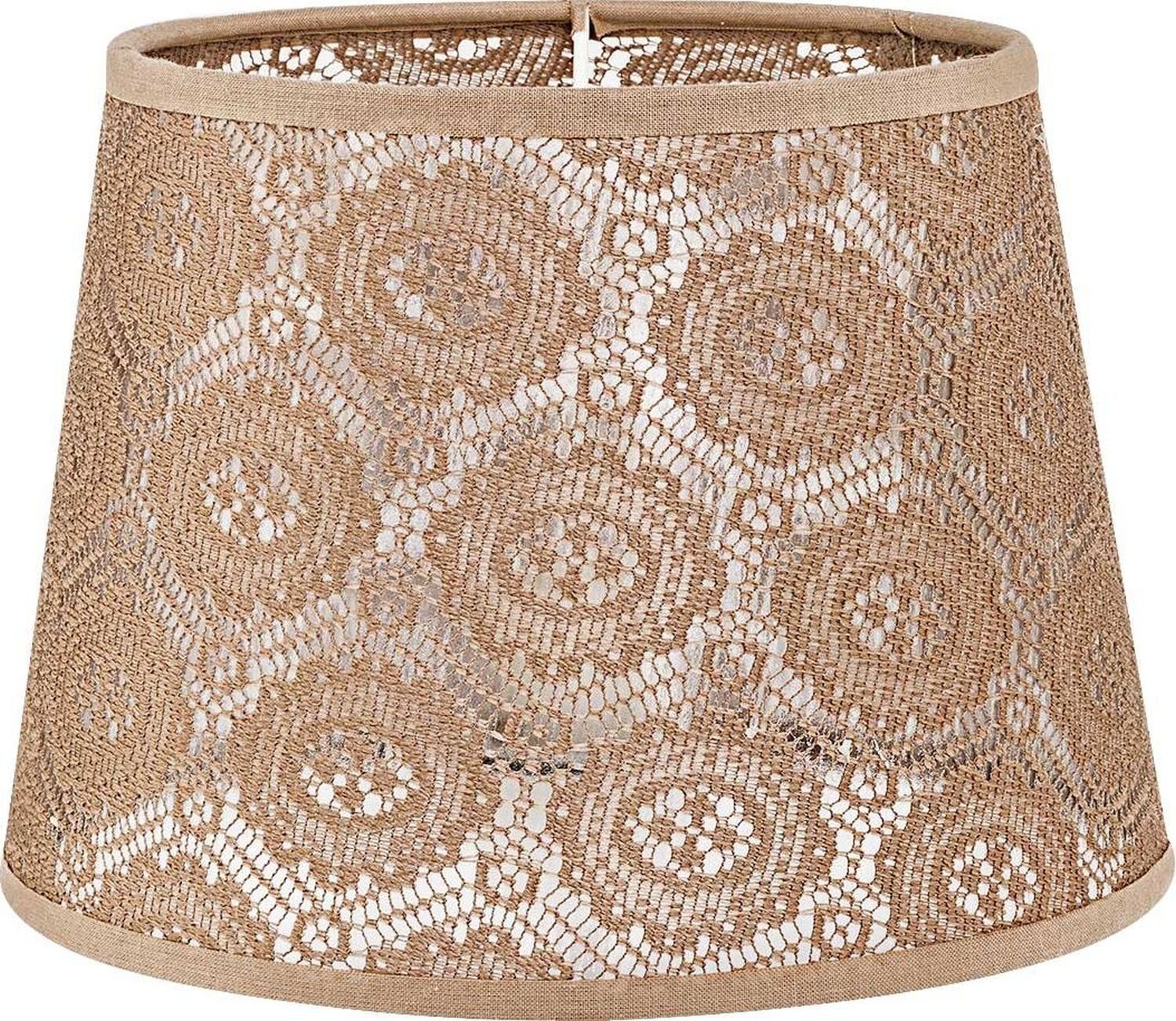 Licht-Erlebnisse Лампыschirm WILLOW, Für Tischlampe E14 Häkel Spitze Ø 19,5 cm konisch Braun