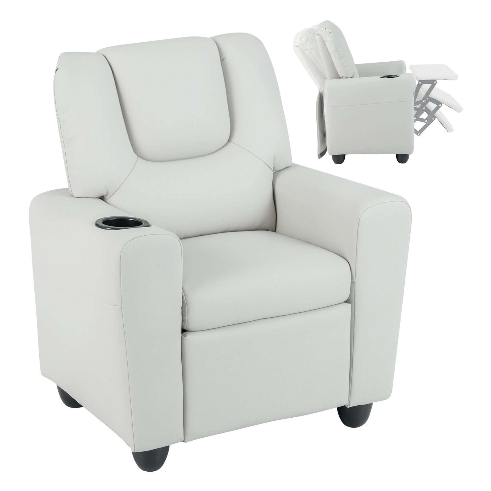 COSTWAY Kindersofa, Kindersessel mit verstellbarer Rückenlehne & Fußstütze