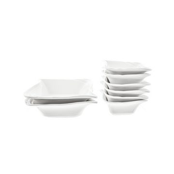 Sunay Servierschale 8 Teiliges Servierschalen-Set aus Porzellan Eckig für Snacks, (8-tlg)