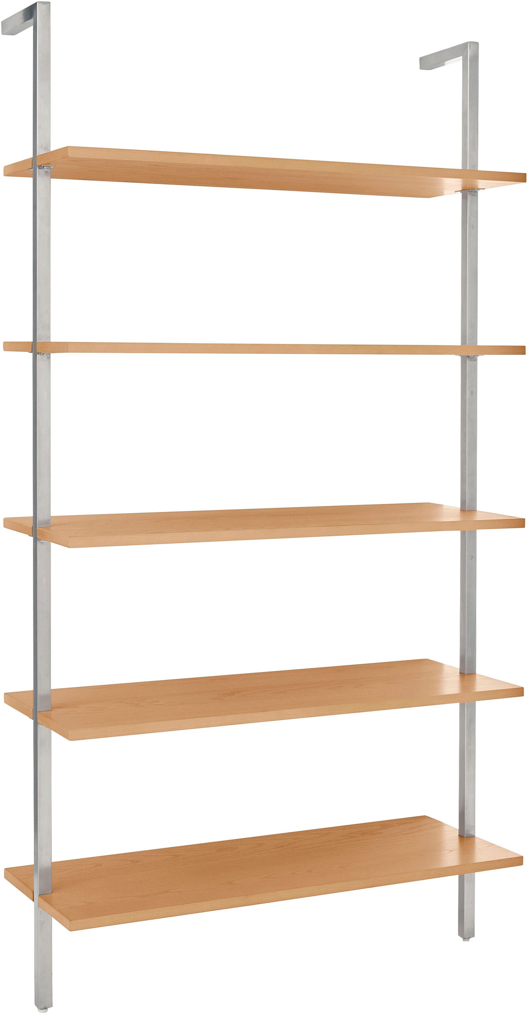 LeGer Home by Lena Gercke Ablageregal Aninnar, fünf Einlegeböden aus Eschenholzfurnier, Gestell aus Edelstahl
