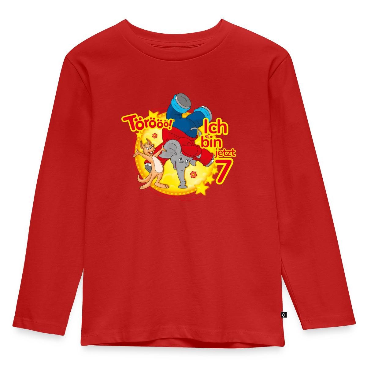 Spreadshirt T-Shirt Benjamin Blümchen Ich Bin Jetzt 7 Kinder Premium Langarmshirt (1-tlg)