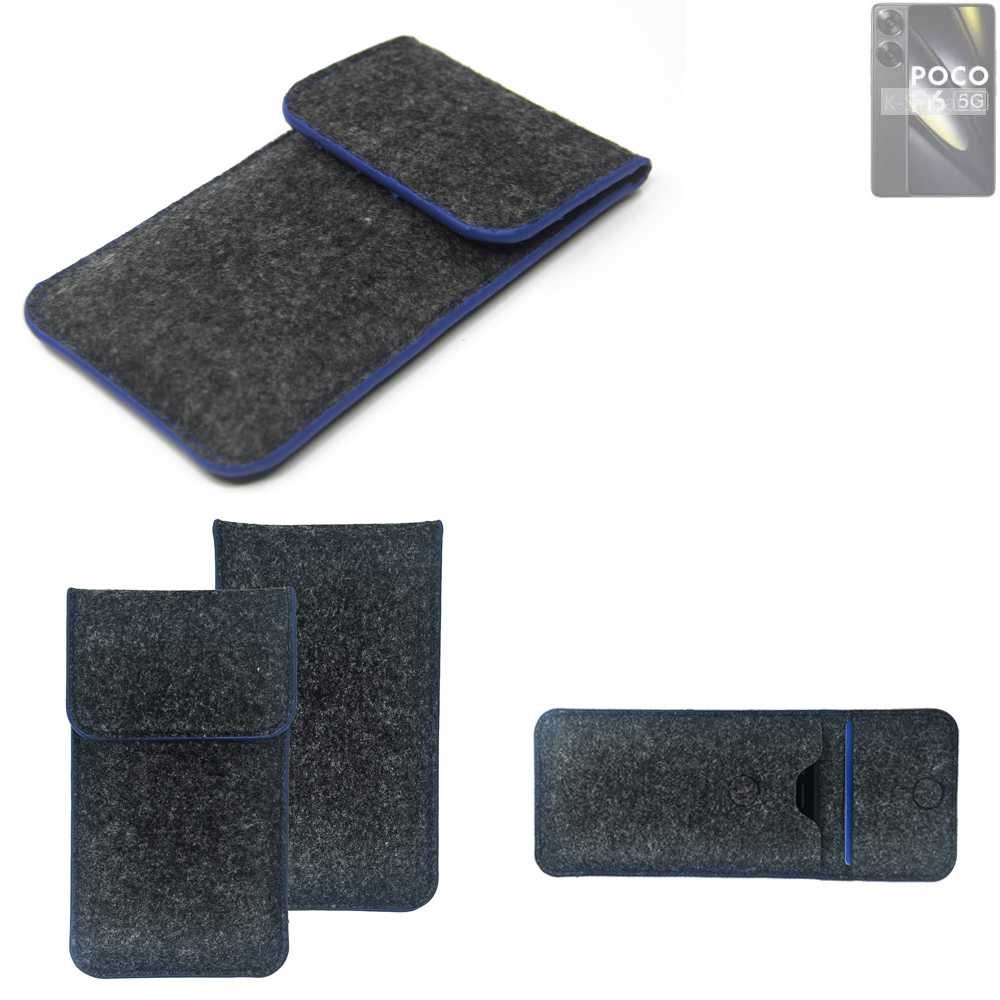 K-S-Trade Handyhülle für POCO F6, Handy-Hülle Schutz-Hülle Filztasche Pouch Tasche Case Sleeve