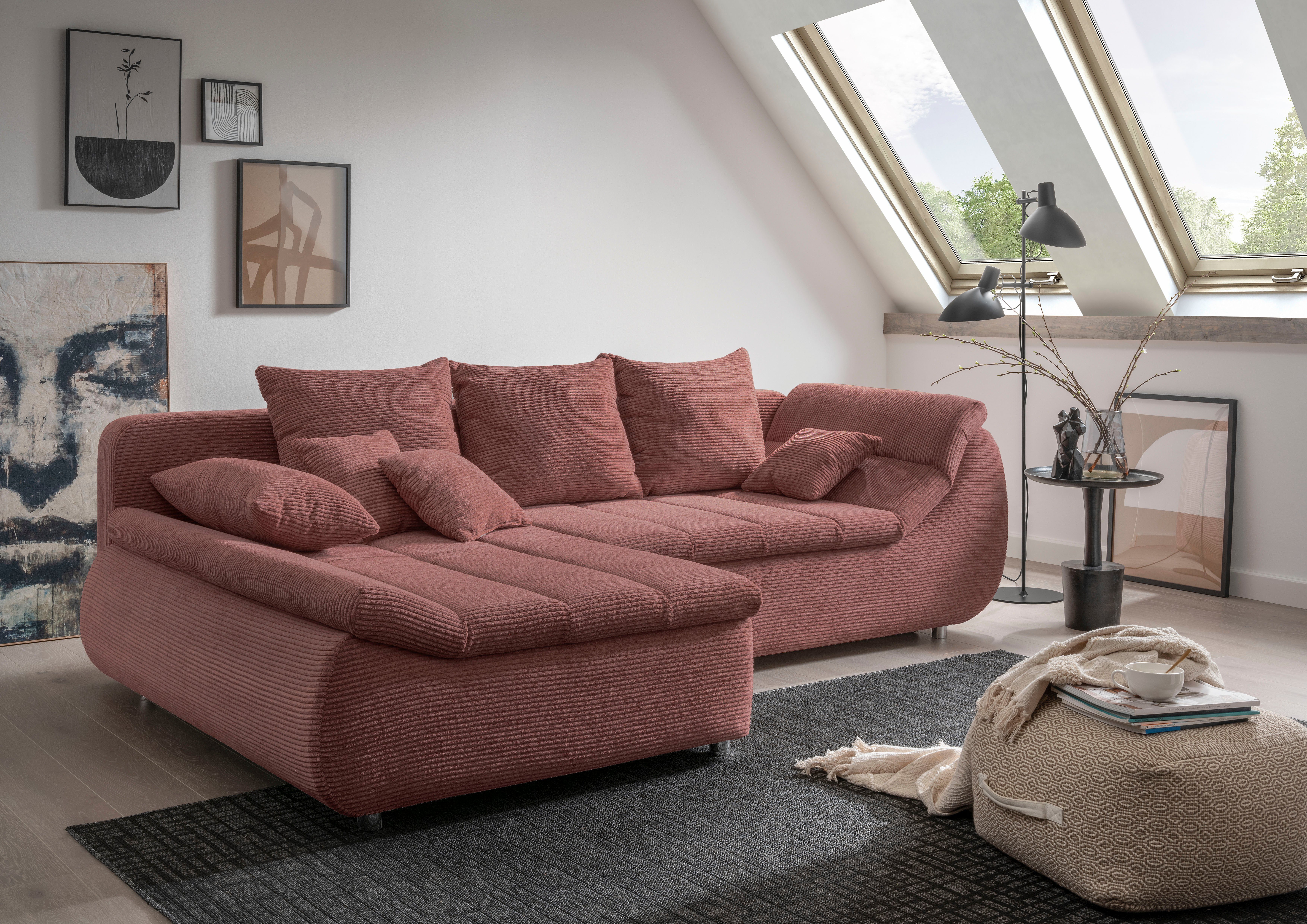 INOSIGN Ecksofa Imola L-Form, wahlweise mit Bettfunktion