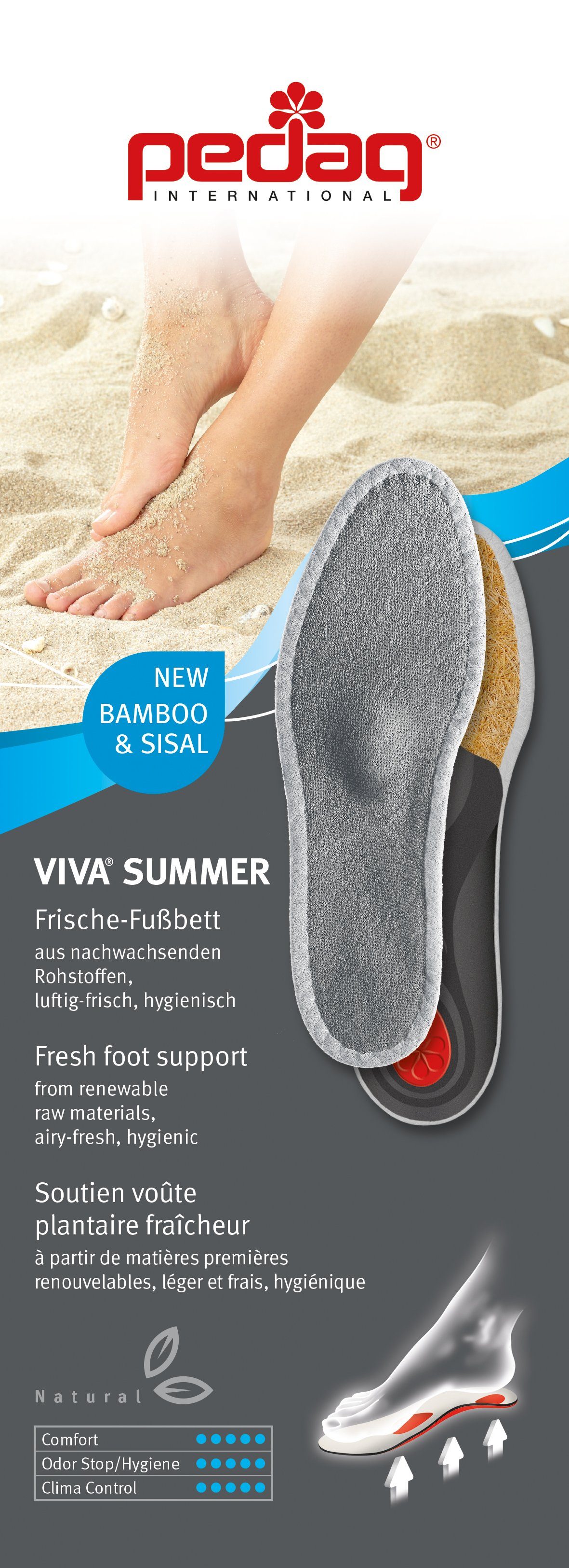 Viva - Summer das Fußbetteinlage Frische Pedag Fußbett