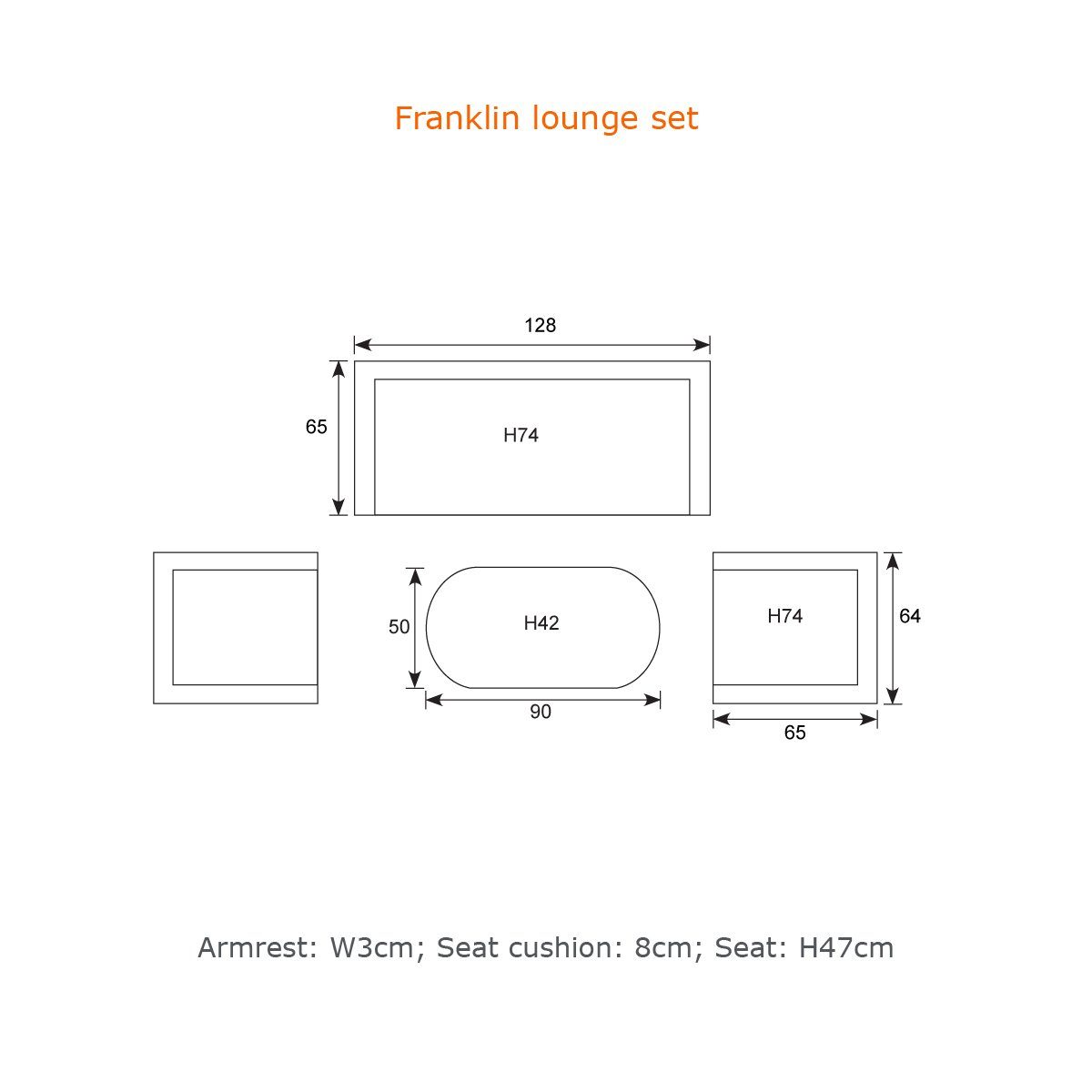 Garden Impressions Gartenlounge-Set Franklin Lounge, Aluminium, Gartenmöbelset, Outdoor, Möbel, wetterfest, (Spar-Set, 4-tlg., komplett-Set), inkl. Auflagen, UV-beständig