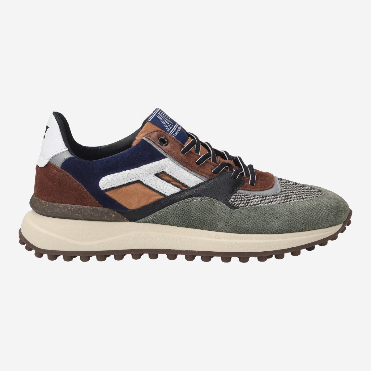 Floris van Bommel NOPPI, Sneaker in Grün kombiniert für Herren Sneaker