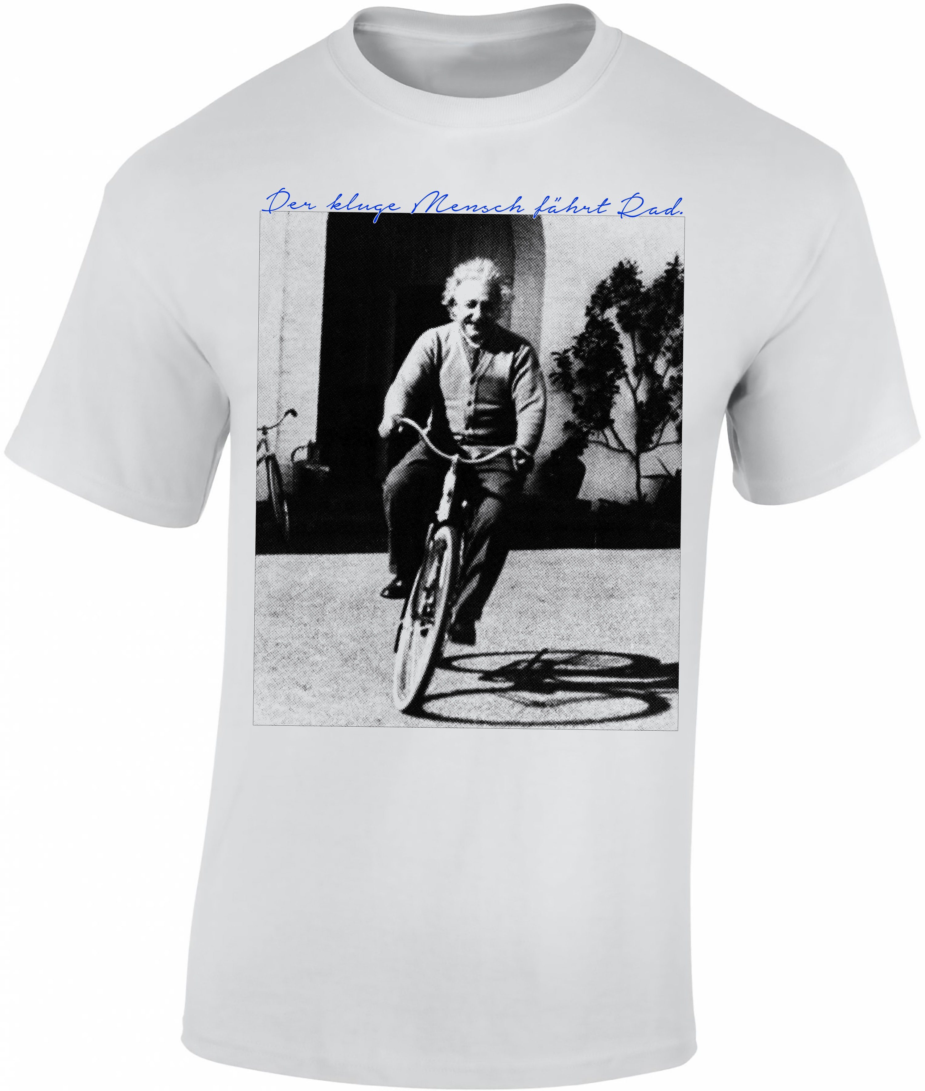 Print-Shirt Fahrrad T-Shirt: "Der kluge Mensch fährt Rad"