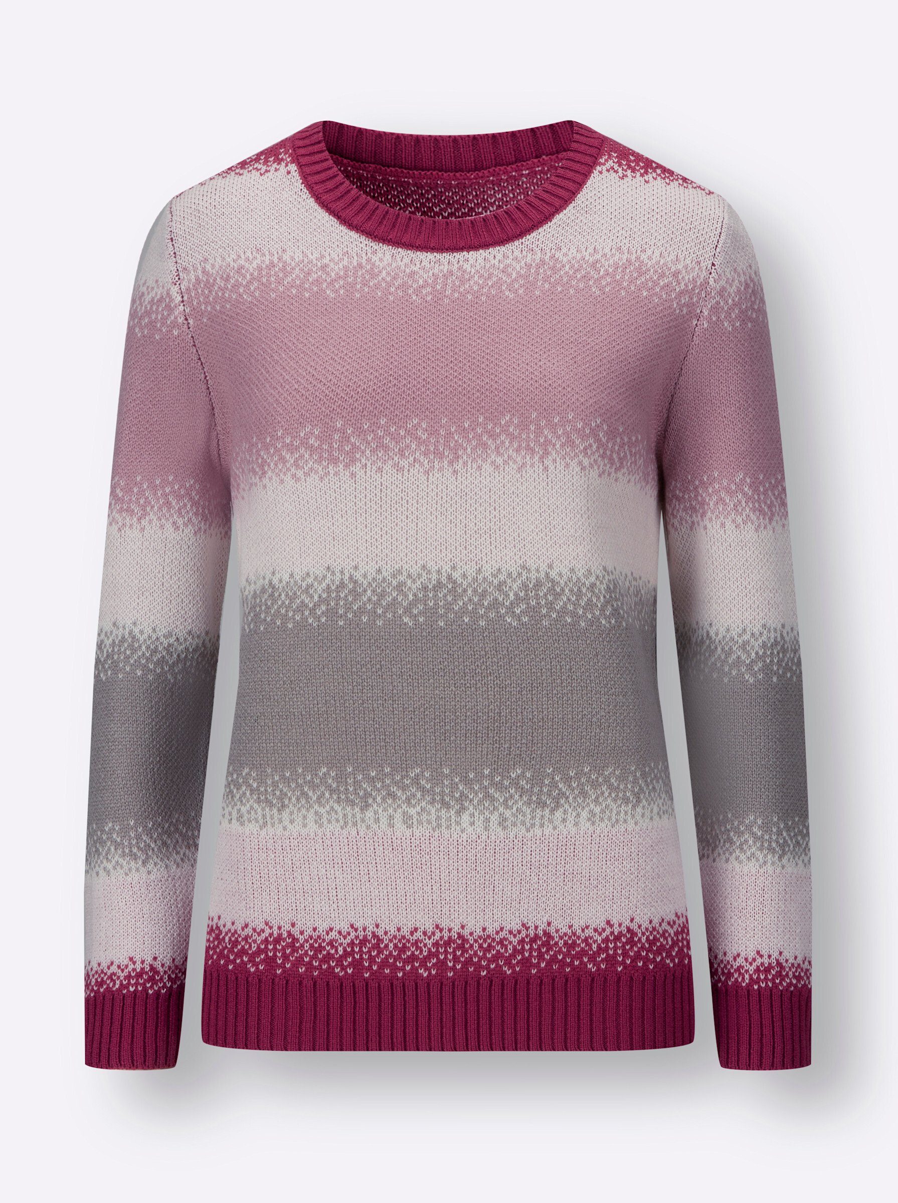 Strickpullover Langarm-Pullover Langarm Jacquard