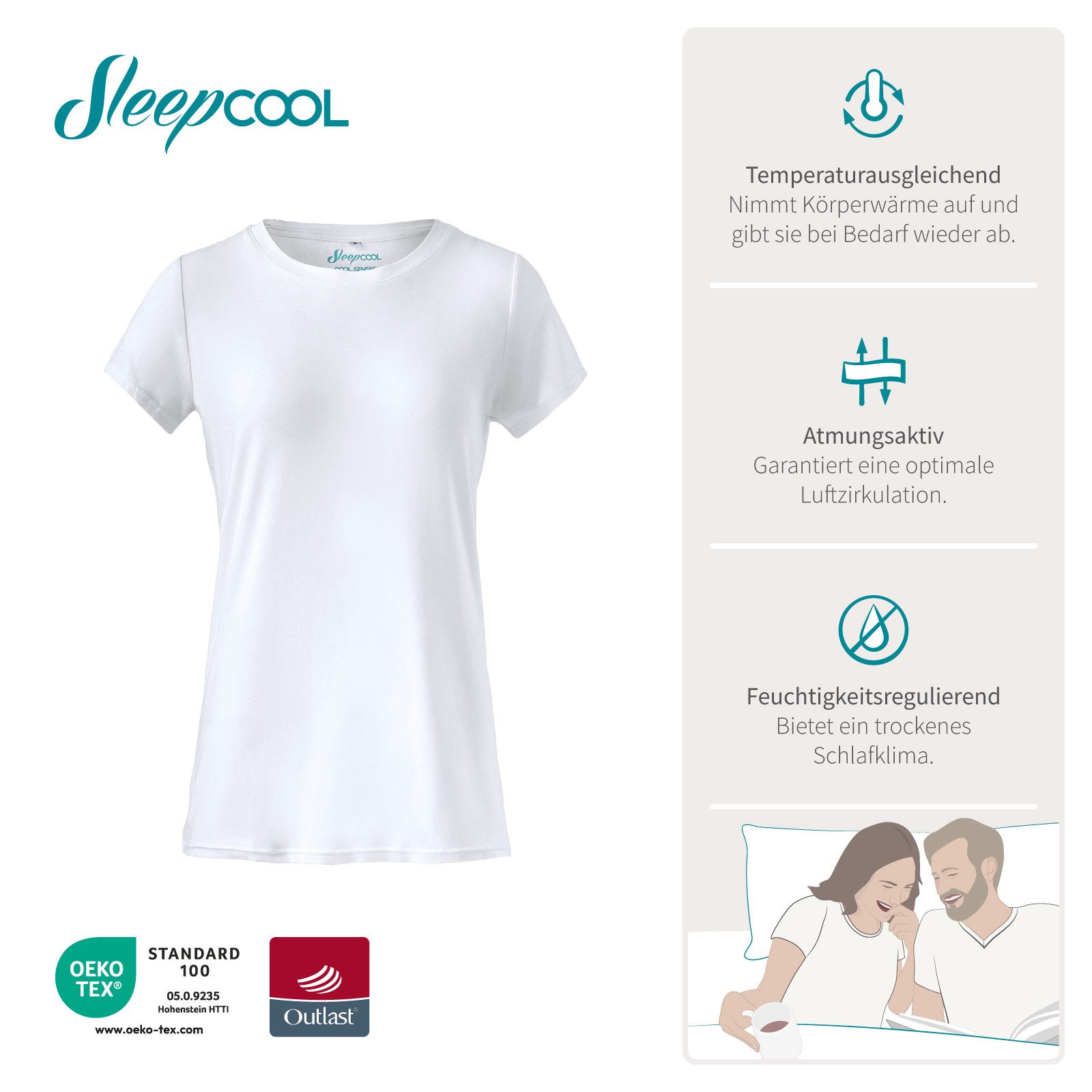 SleepCOOL Funktionsshirt Damenshirt mit Outlast-Technologie - Kühlend, atmungsaktiv