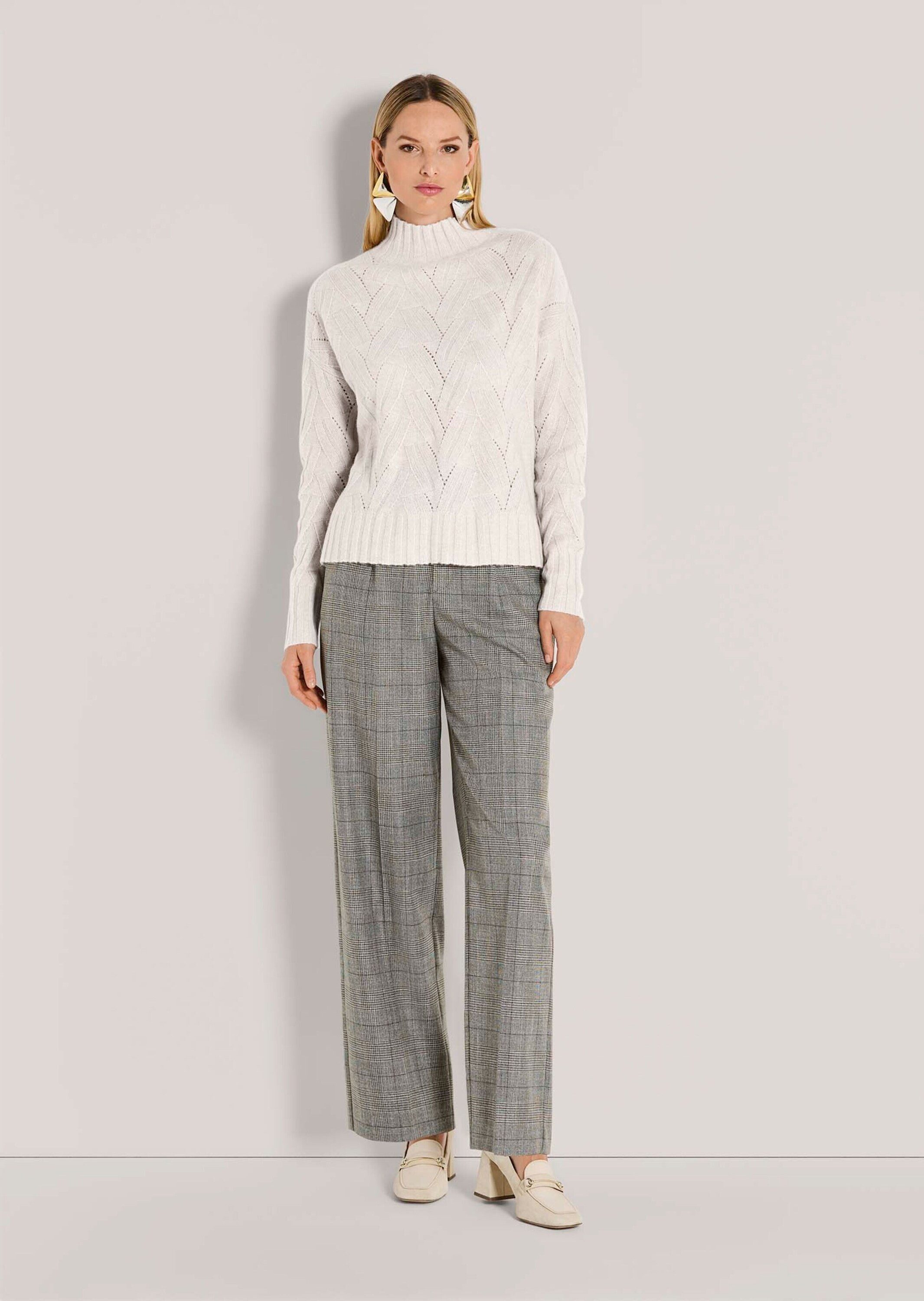 MADELEINE Strickpullover Hochwertiger Wollpullover mit Strukturstrick Fanta günstig online kaufen