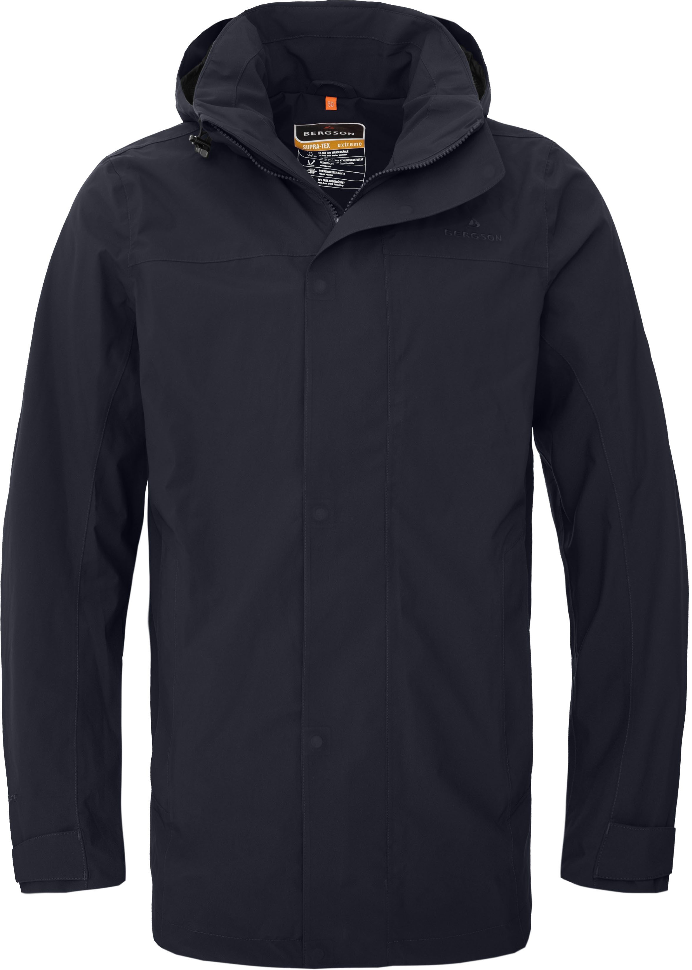 Bergson Regenjacke JUKKA light Herren Sommer-Parka, Netzfutter, 20000 mm Wassersäule, Normalgrößen