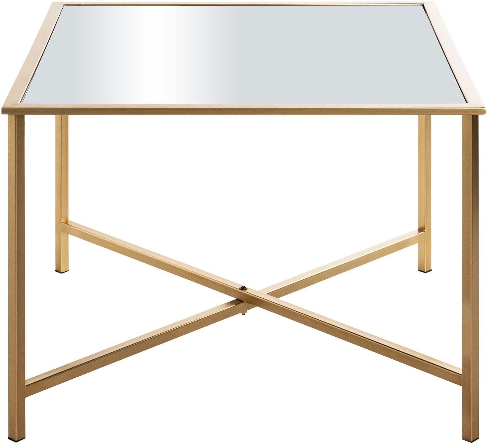 HAKU Beistelltisch Sofatisch, Wohnzimmertisch (1-St), quadratisch - aus Metall Gold B/T/H 60/60/45 cm